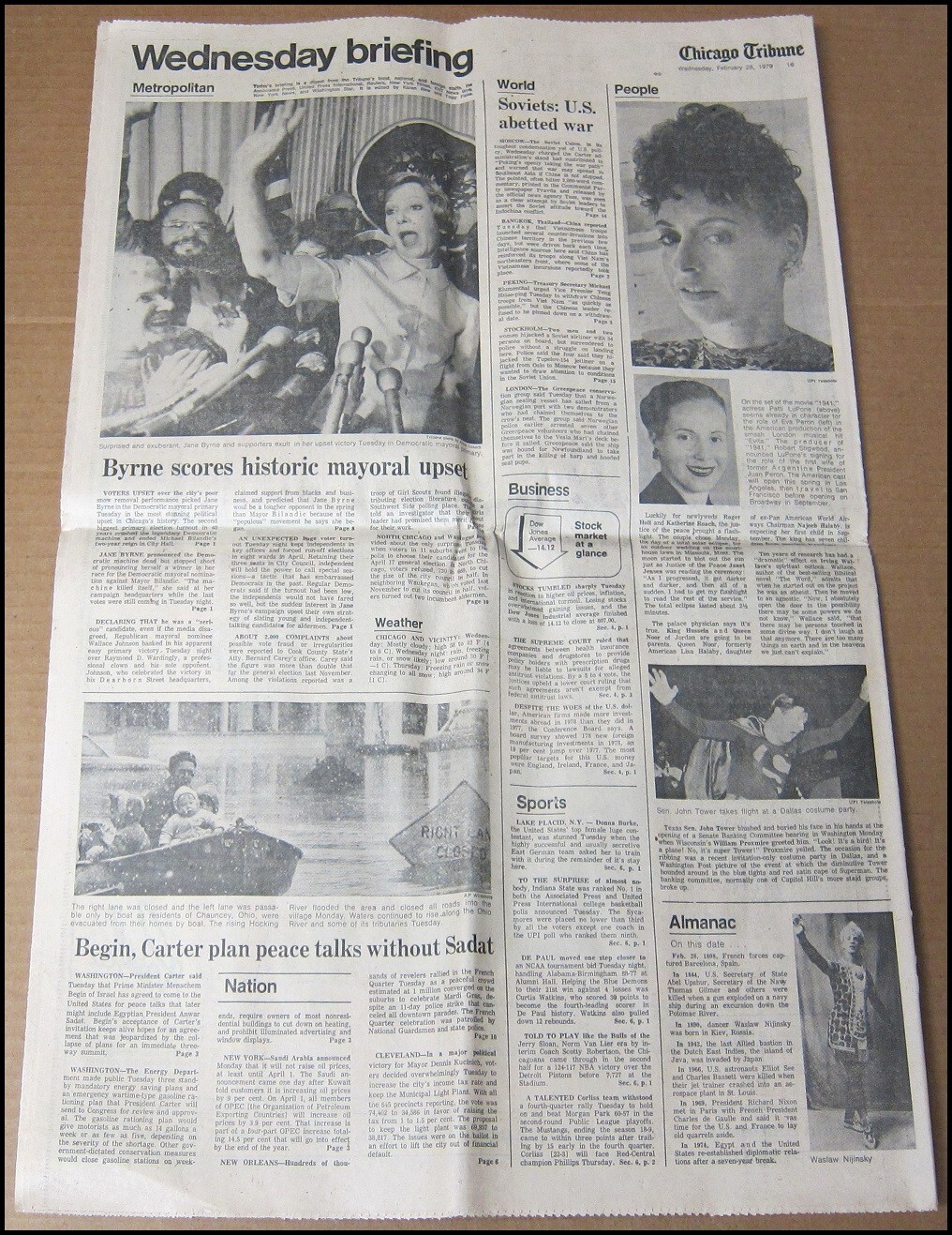 1979 Jane Byrne Wins Mayoral Primary Chicago Tribune Newspaper Mayor of Chicago