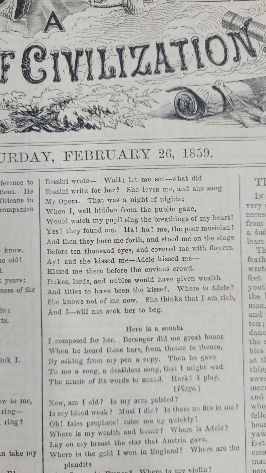 Harper’s Weekly 2/26/1859 Mr. Aspinwall’s Gallery NYC art / Murder in Utah