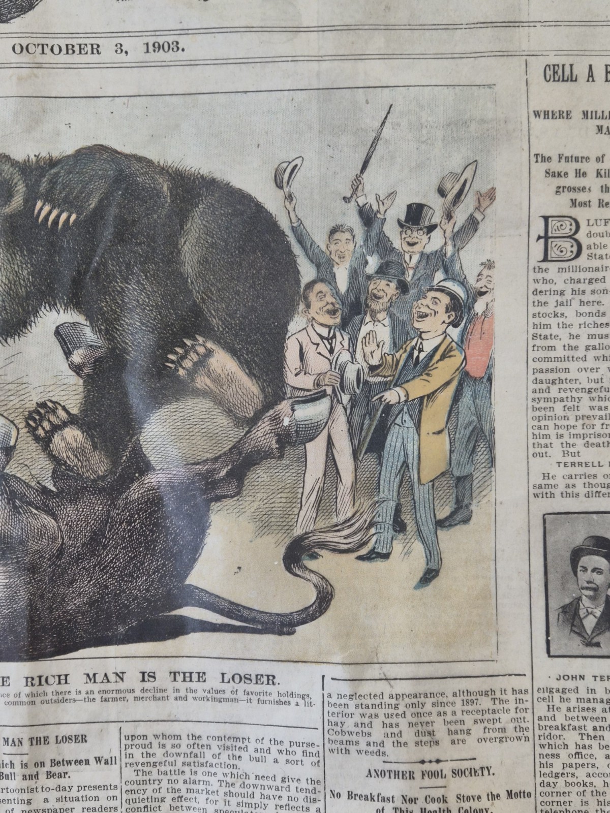 ANTIQUE NEWSPAPER: 1903 Saturday Globe, Utica, NY, Bulls & Bears