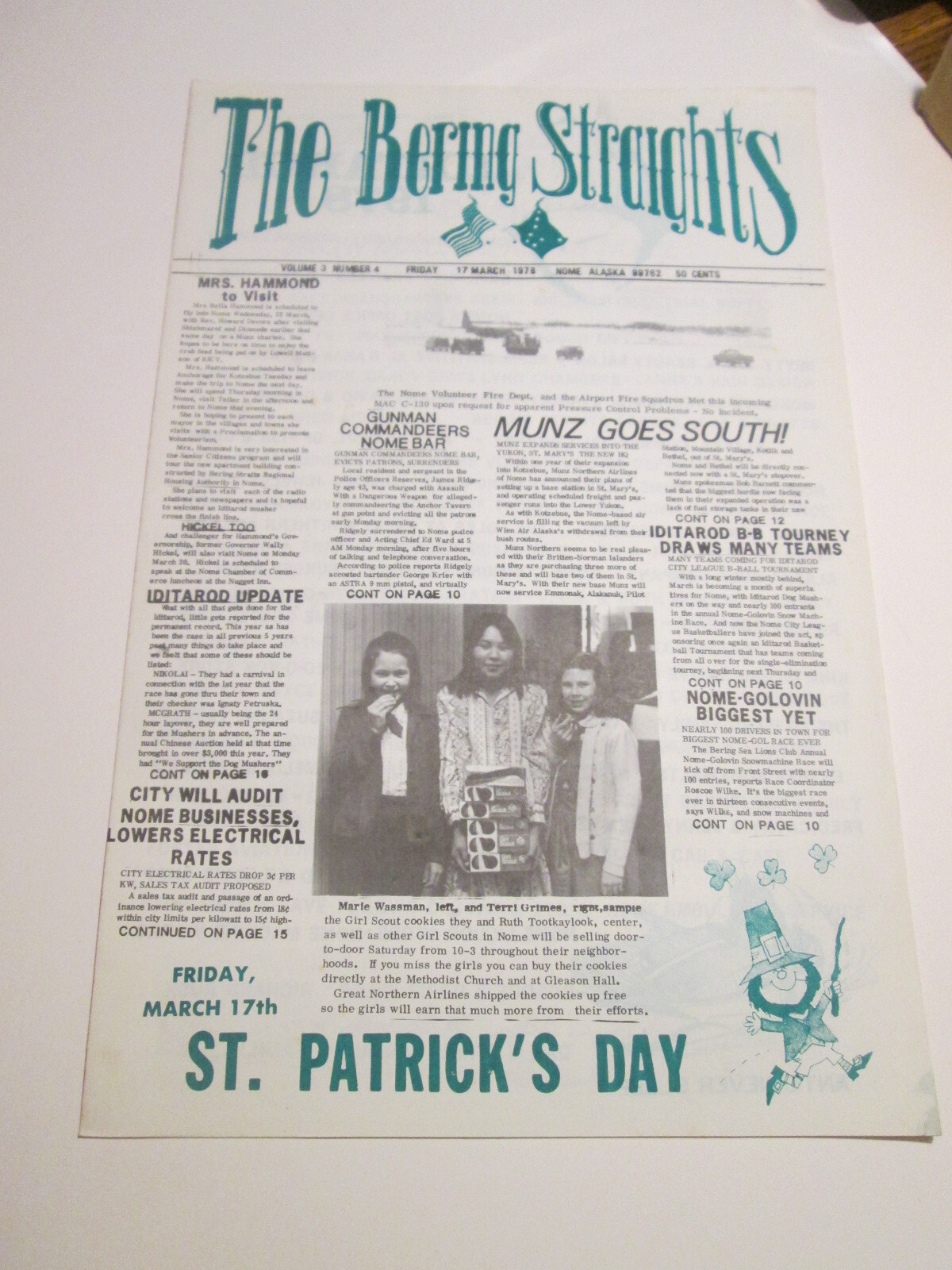 The Bering Straights Newspaper Nome Alaska March 1978 Community News St Patrick