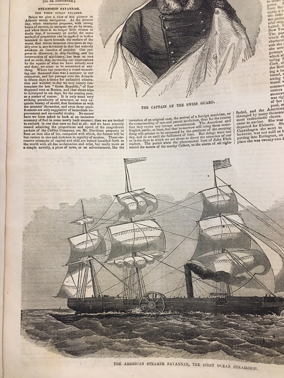 1st Atlantic Steamship SS Savannah 1854 Old Town Maine-Northampton MA-Madison WI