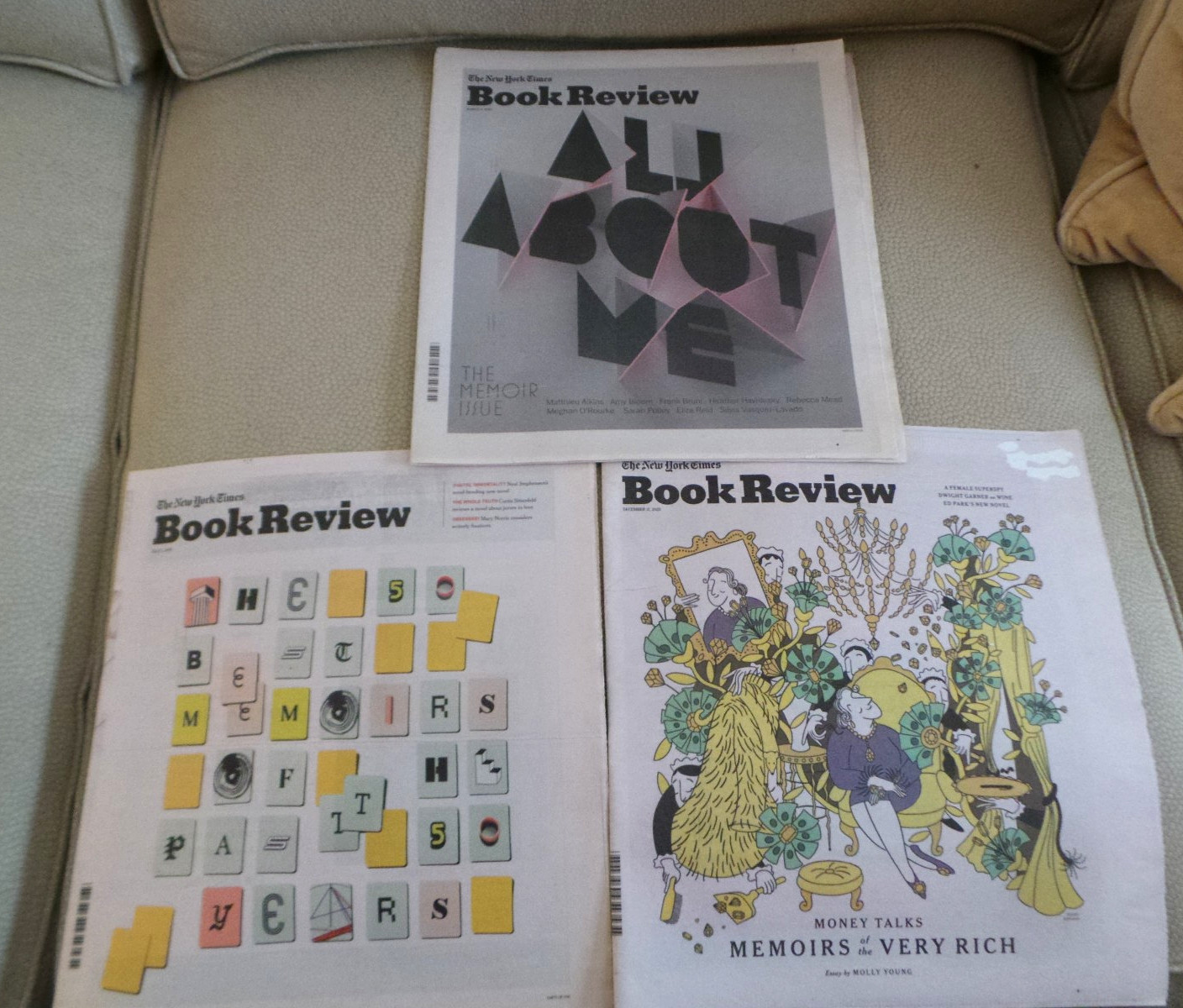 3 NY Times Book Review Memoir Issues 2019, 2022; 2023: the 50 Best; The Rich NF