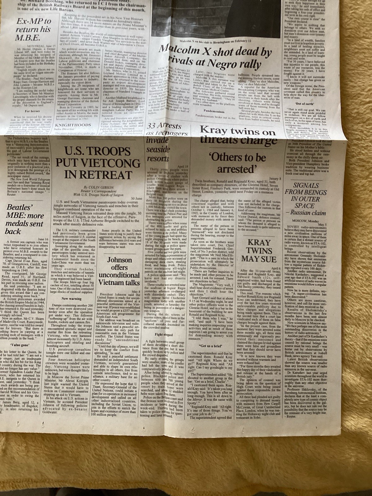 Birthday Year Newspaper Reprinted July Jan To July 1965 Bham Post Malcolm X Shot