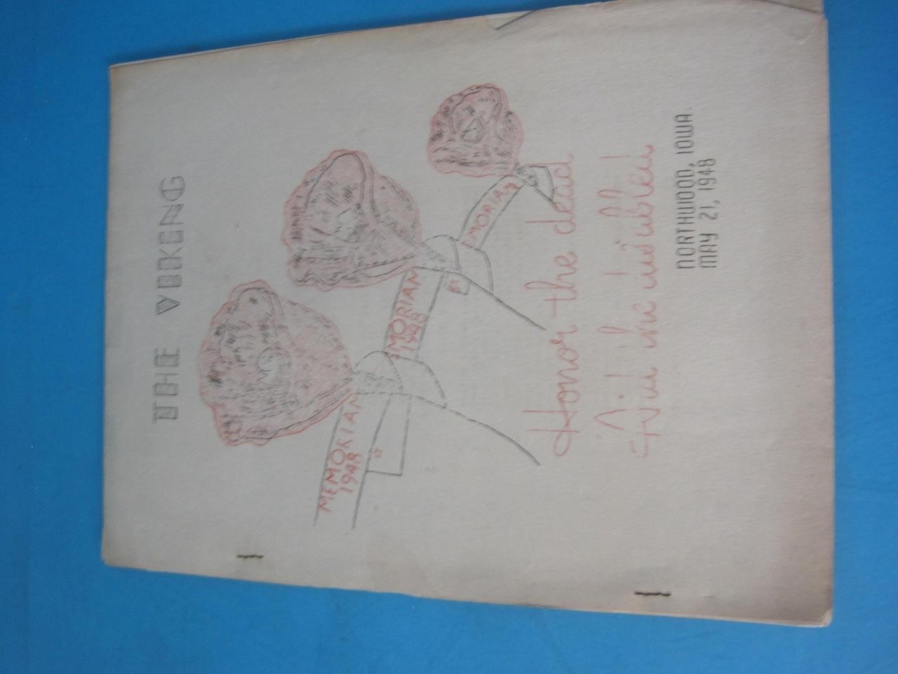 LOT OF 14 THE VIKING NORTHWOOD HIGHSCHOOL IOWA 1947-1948 NEWSPAPER BOOKLET RARE