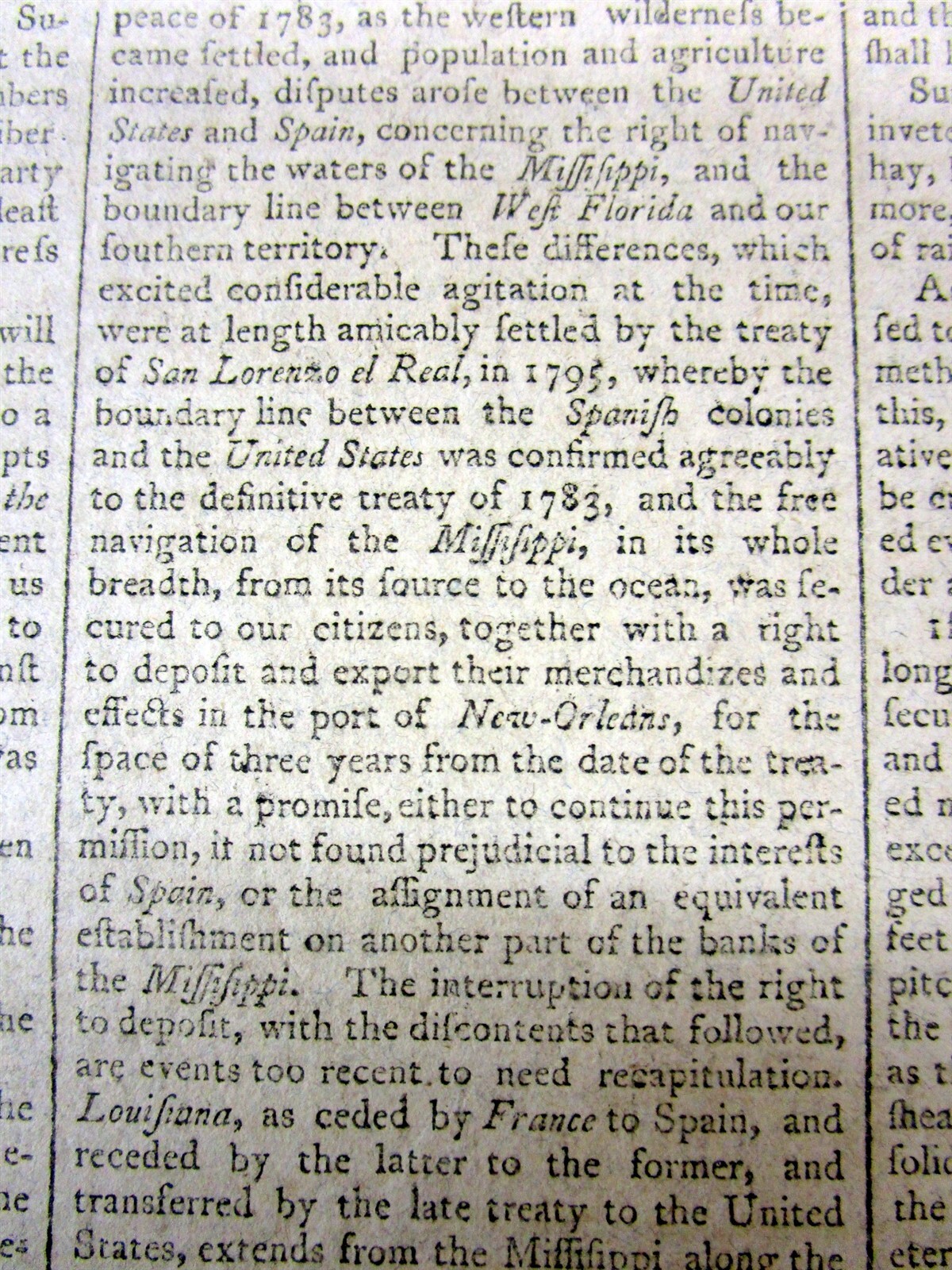 2 1803 newspapers w early reports of THE LOUISIANA PURCHASE by Thomas Jefferson