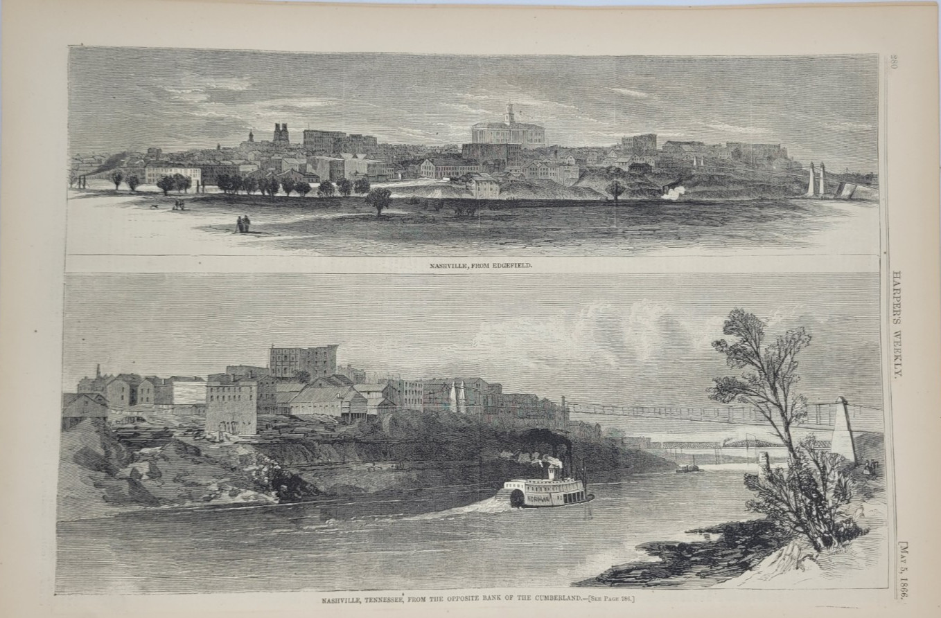 Harper’s Weekly 5/5/1866 Scenes from Memphis Tennessee / Orphanage Memphis Tenn.