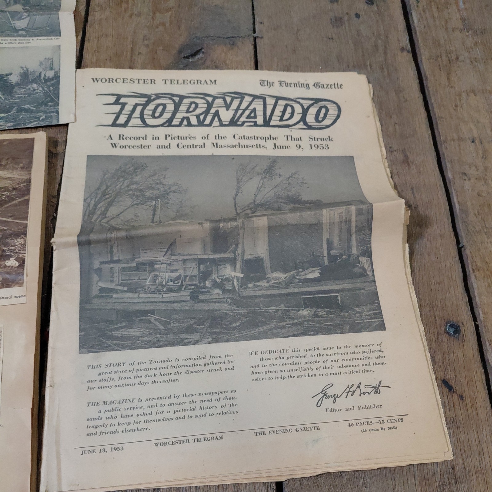 TORNADO Coverage 1953 Worcester Massachusetts Telegram Newspaper Lot Ephemera