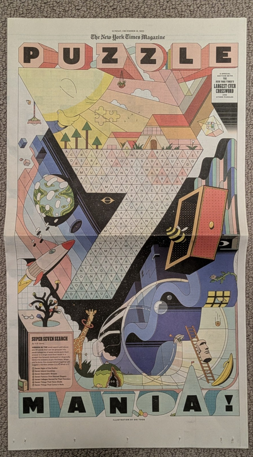 New York Times NYT Puzzle Mania December 18 2022 Games Largest-Ever Crossword