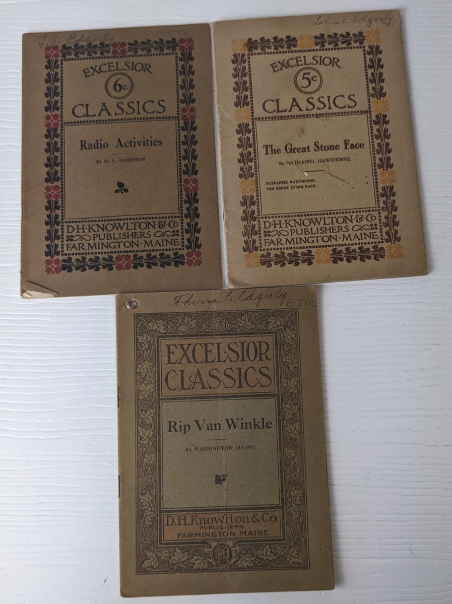 Excelsior Classics 5c Hawthorn Irving, Goodwin LOT of 3 Antique booklets as is