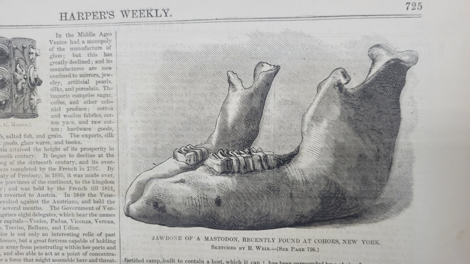Harper’s Weekly 11/17/1866 lg print Venice Italy / Confederate Cemetery Tenn