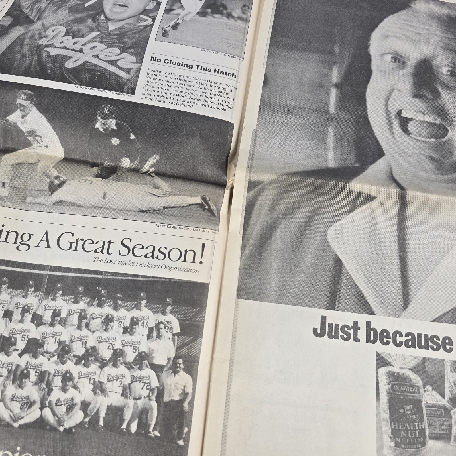 1988 Los Angeles Dodgers World Series Champions Newspaper