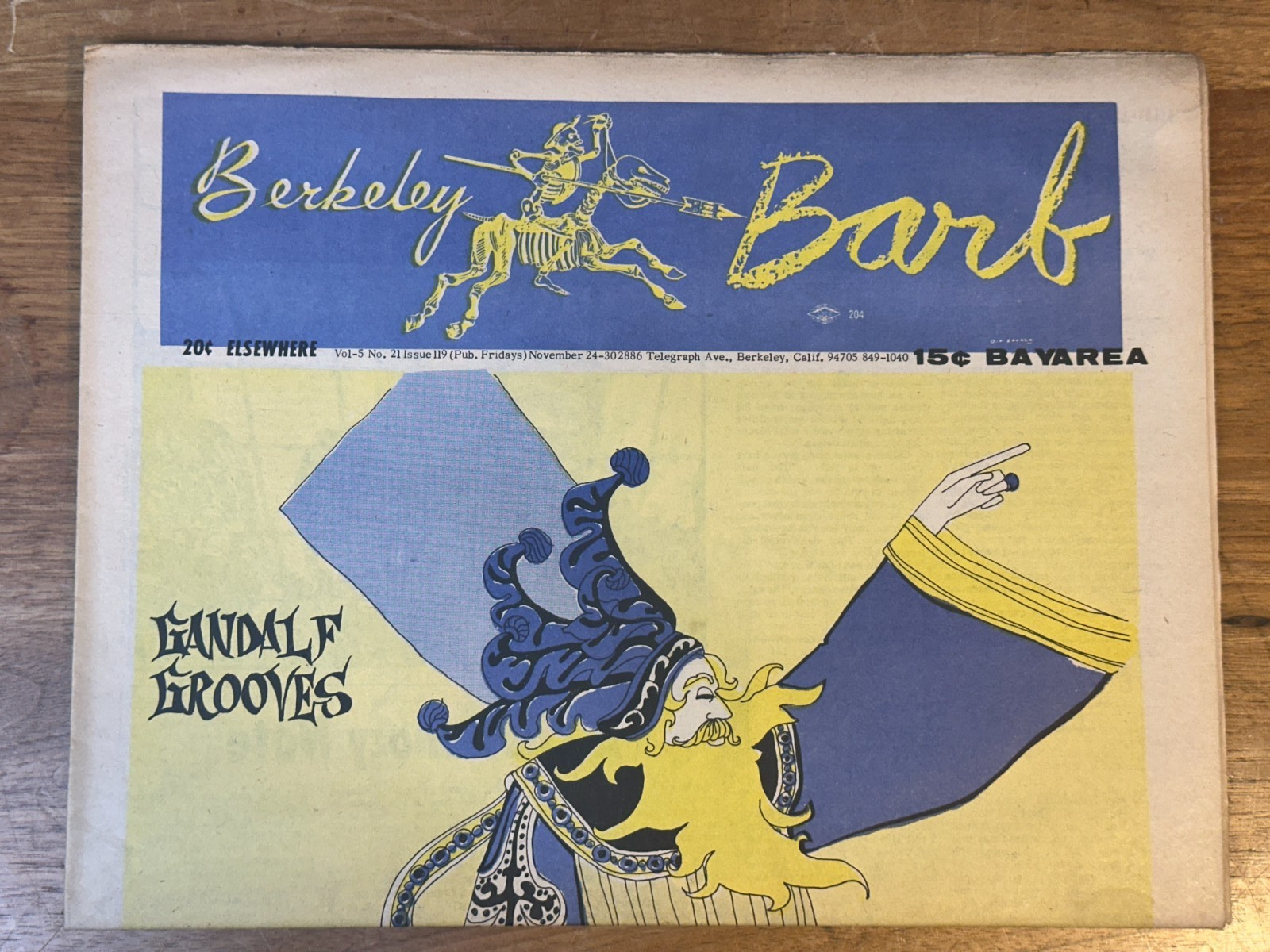 Berkeley Barb Vol 5 No 21 1967 Underground Newspaper “Gandalf Grooves”