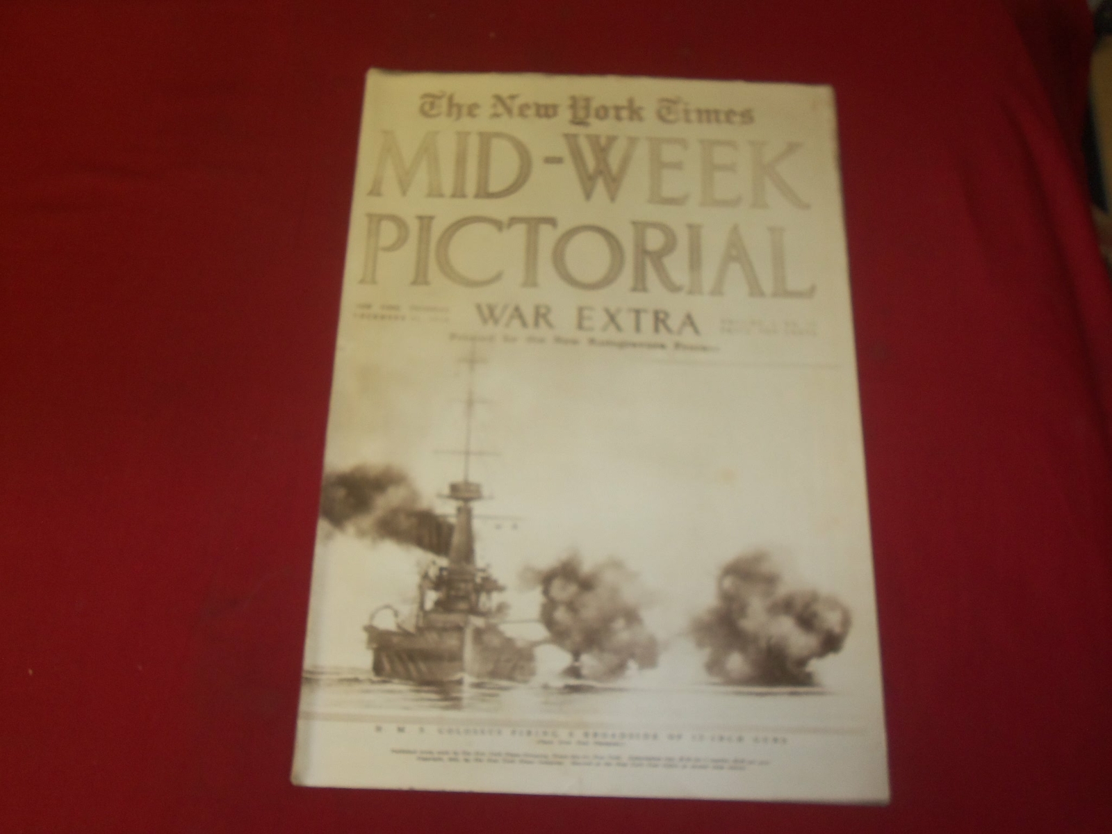 1914 DECEMBER 31 NY TIMES PICTORIAL WAR EXTRA SECTION – HMS COLOSSUS – NP 3942