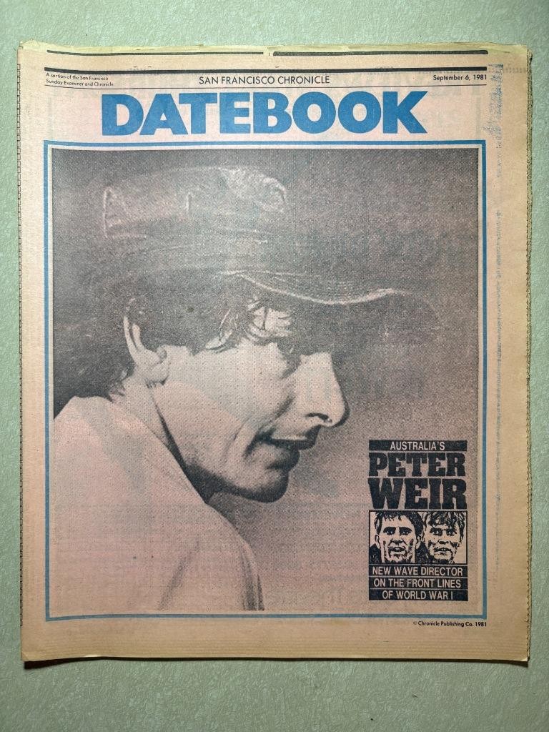 San Francisco Chronicle Datebook Sept 1981 Peter Weir Gallipoli vtg newspaper