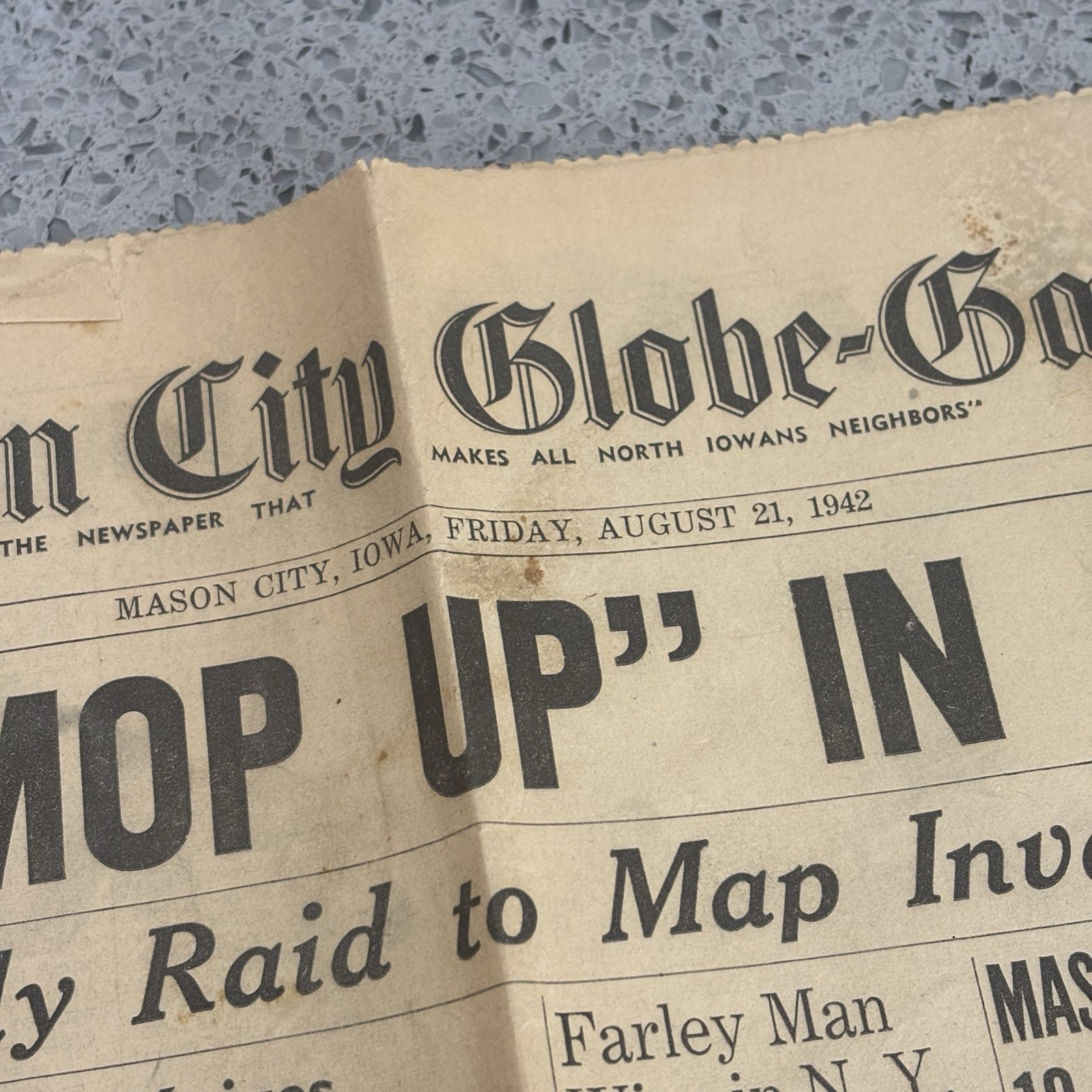 Vintage Newspaper 1940s Pg WW2 Marines Solomon Headline Ephemera Iowa
