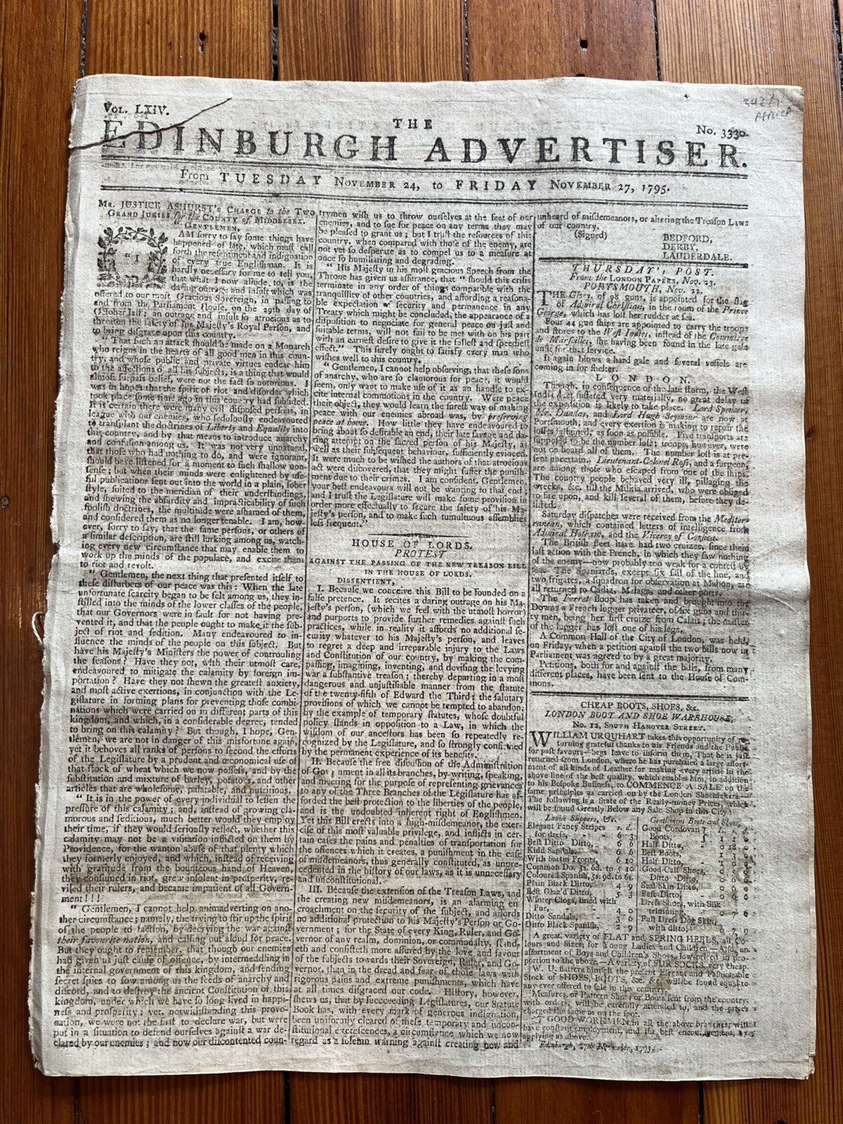1795 newspaper BRITISH CAPTURE CAPE TOWN SOUTH AFRICA from NETHERLANDS Good Hope