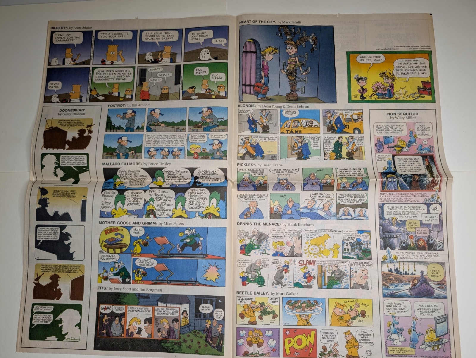 2003 Waterloo Cedar Falls Courier IA Newspaper Comics Peanuts Garfield Dilbert
