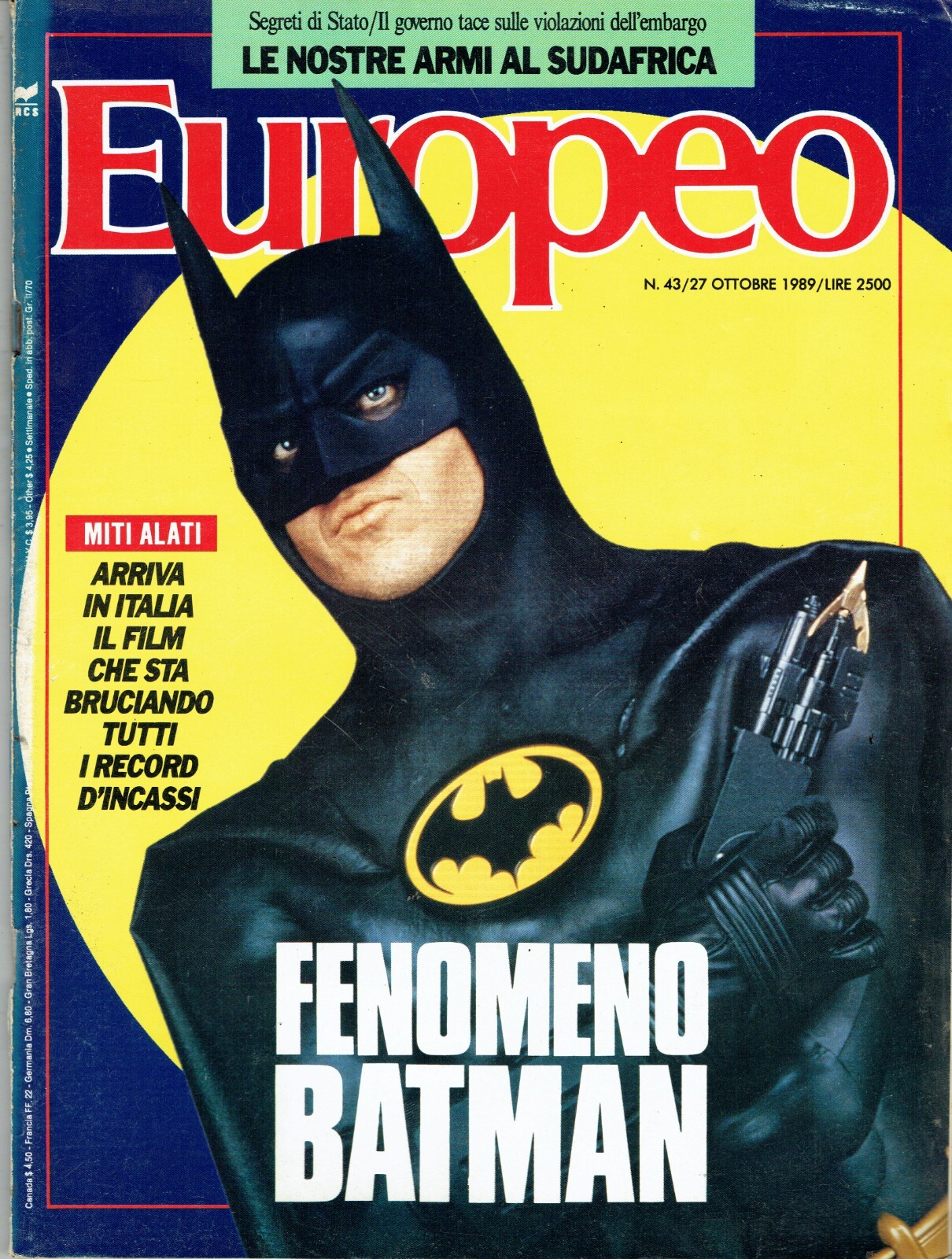 EUROPEAN 1989/43=MICHAEL KEATON BATMAN COVER MAGAZINE=FRANCO SCOGLIO=ENRICO CUCCIA
