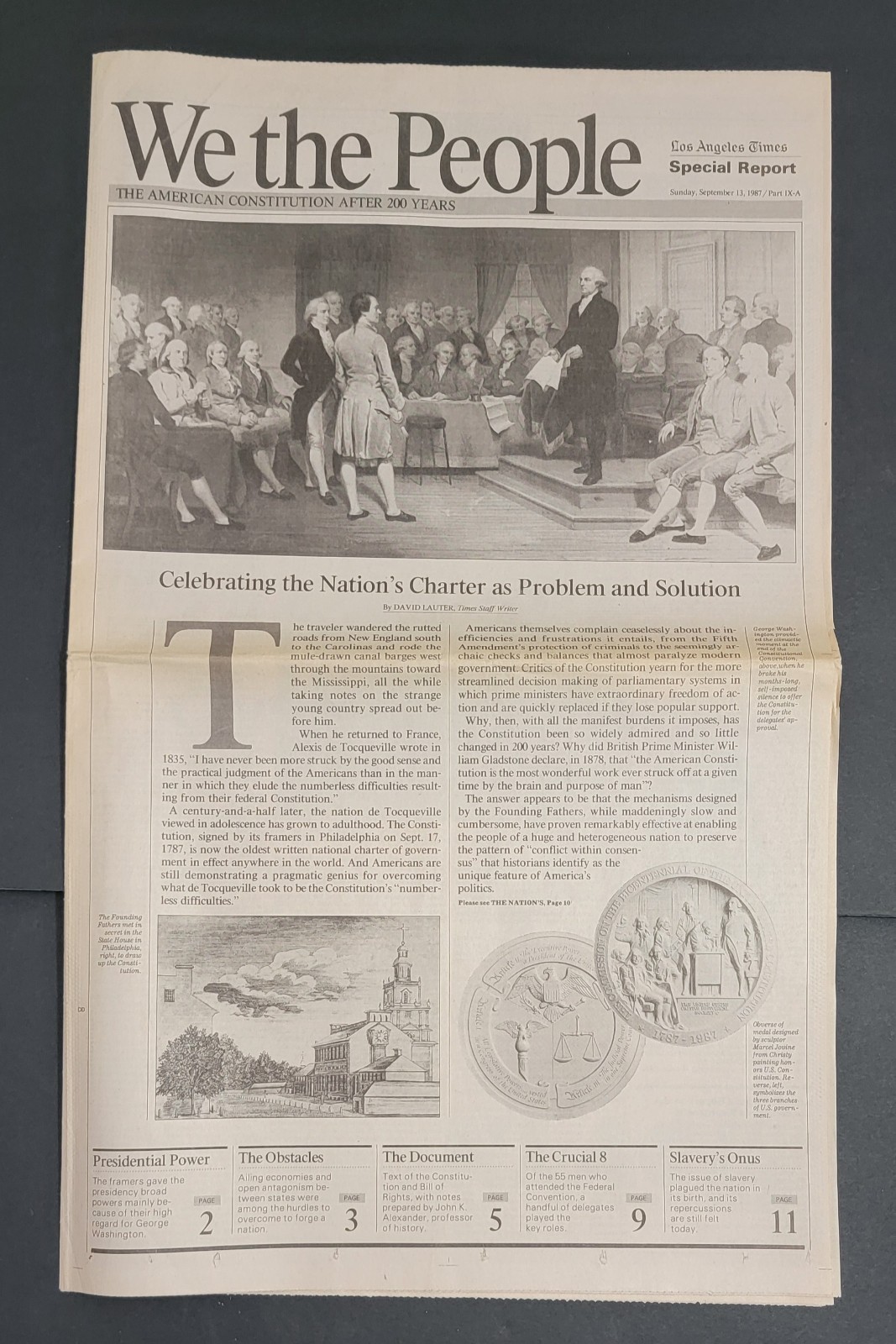 “We The People” Los Angeles Times 9/13/87, US Constitution 200 Year Anniversary