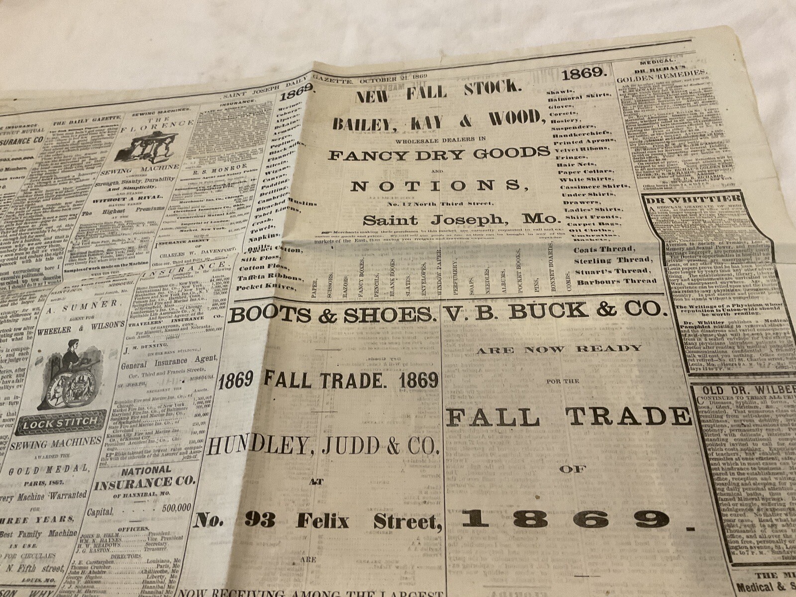 4 Missouri Civil War Reconstruction News 1869 St Joseph Negros Cachiz Apache