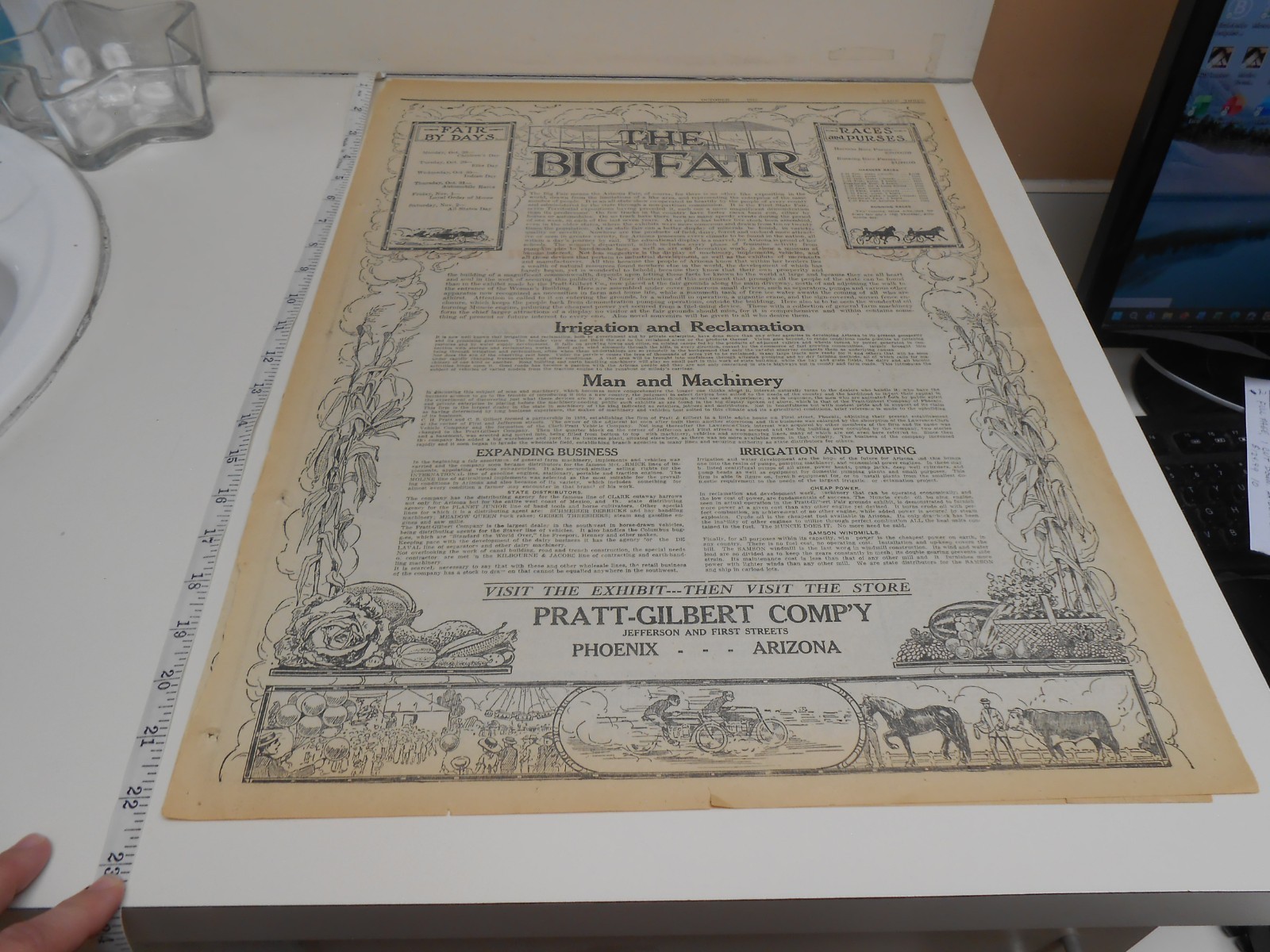 3 Vintage 1913 Arizona “Big Fair” Phoenix Advertisements