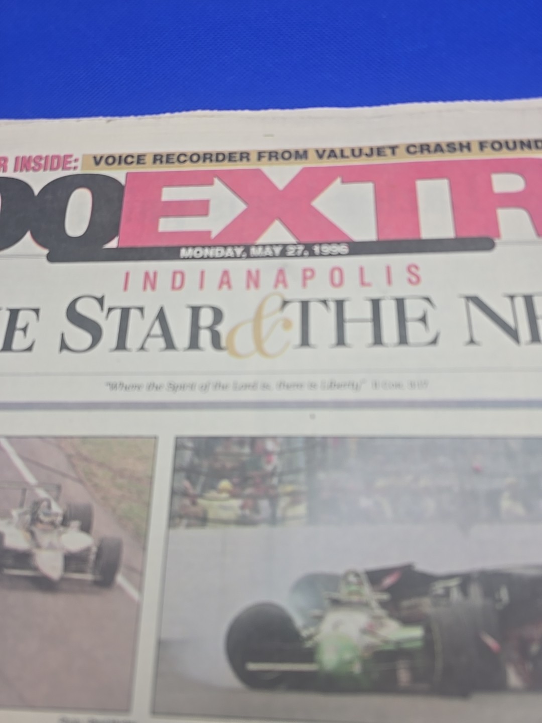 1996 Indianapolis 500 80th Anniversary Collectible Newspaper Lazier In High Gear