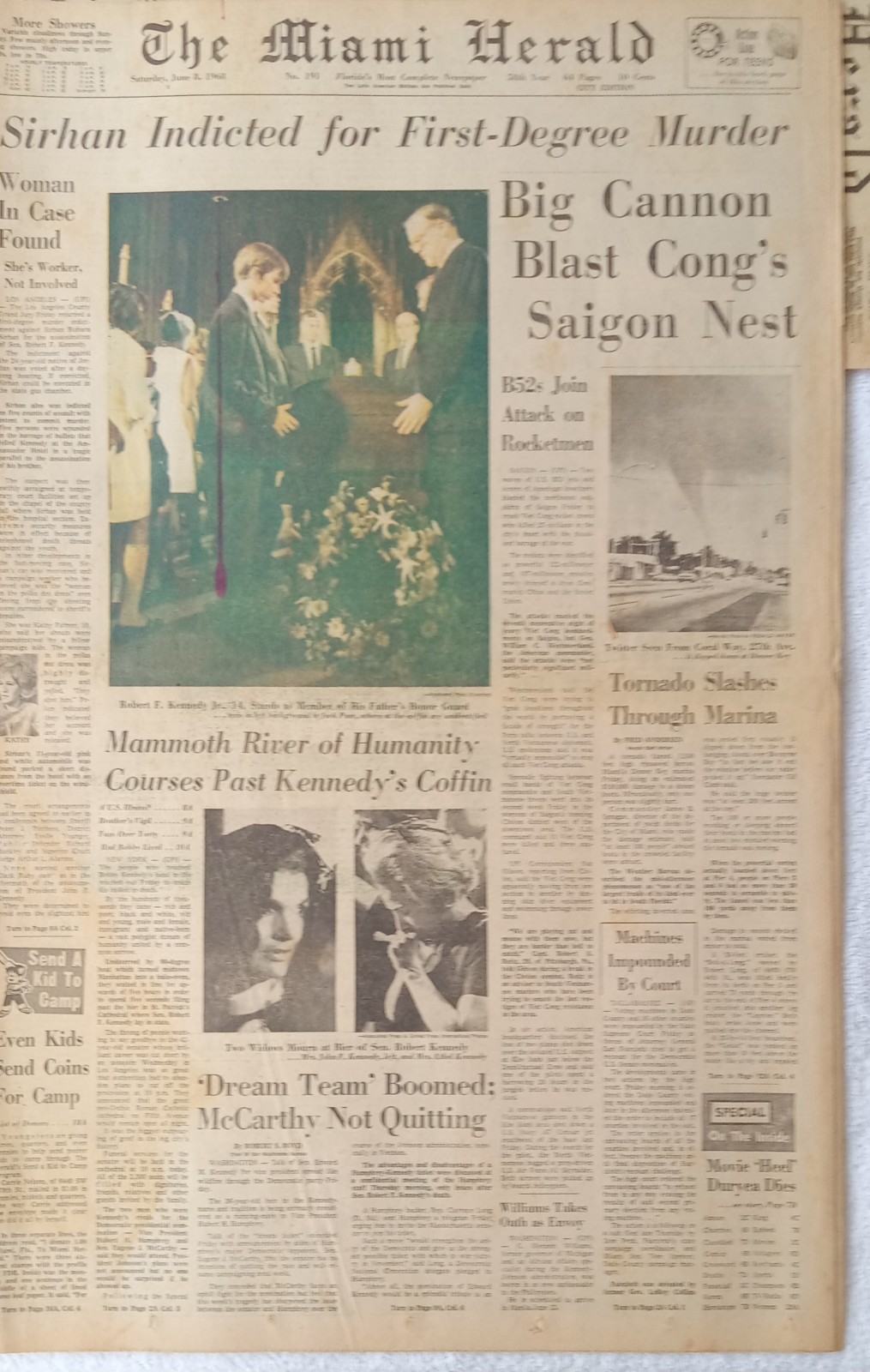 Kennedy Family Memorabila Antique Newspaper Headlines
