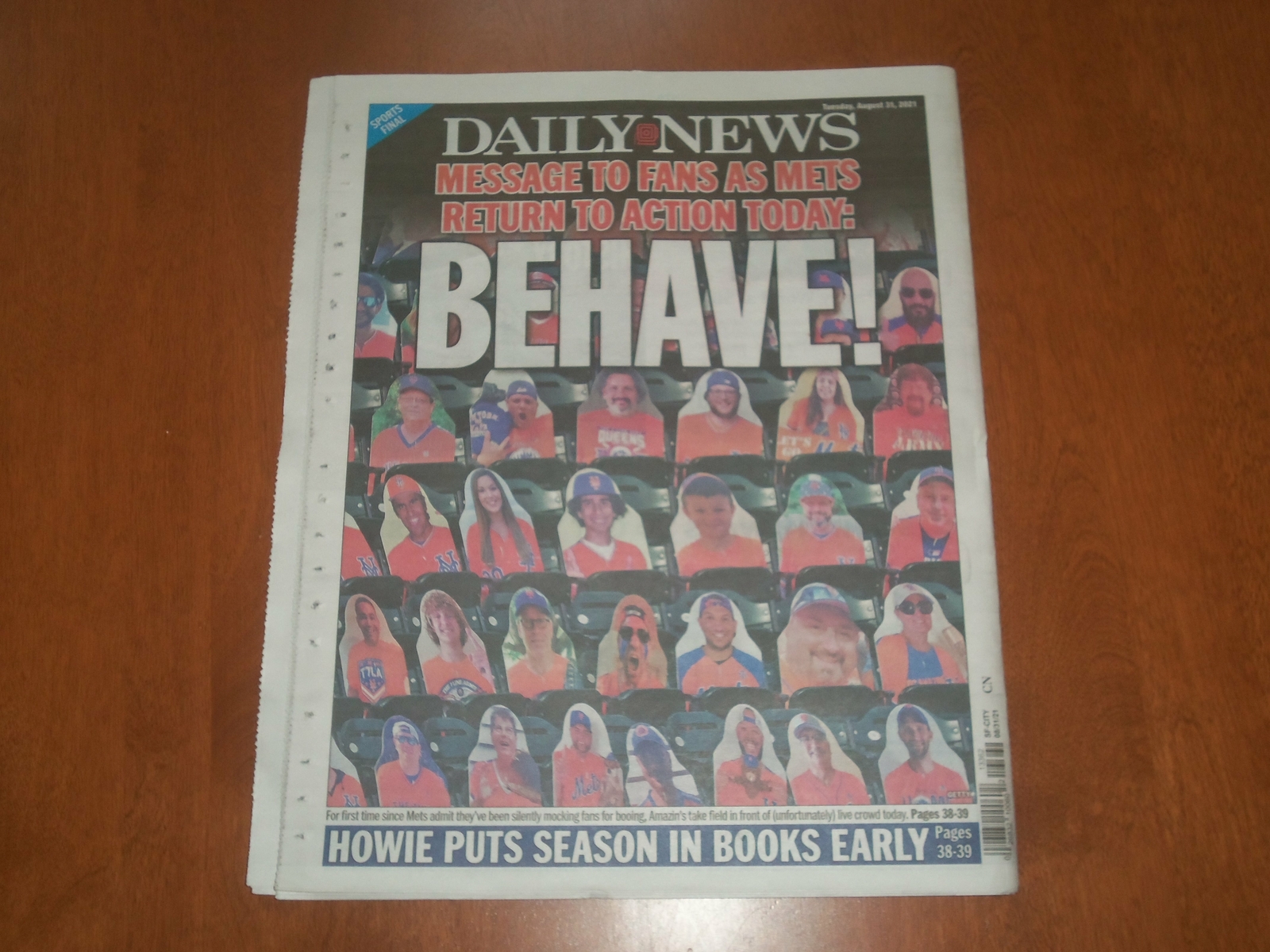 2021 AUGUST 31 NEW YORK DAILY NEWS NEWSPAPER- LAST U.S. PLANE LEAVES AFGHANISTAN