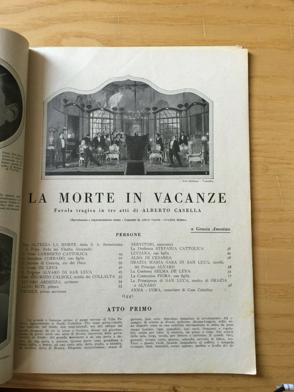 MONDADORI COMEDIA PERIODICO COMEDIA E VITA THEATRALE N° 7 1924 A. CASELLA 2/19