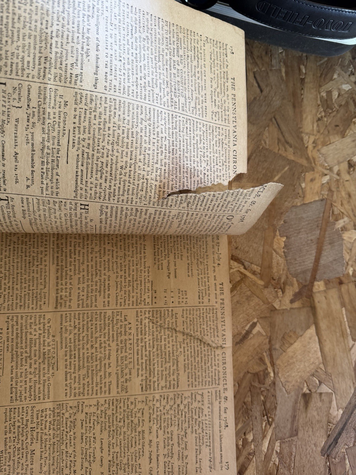 Pennsylvania Chronicle and Universal Advertiser Newspaper July 25–July 4, 1768