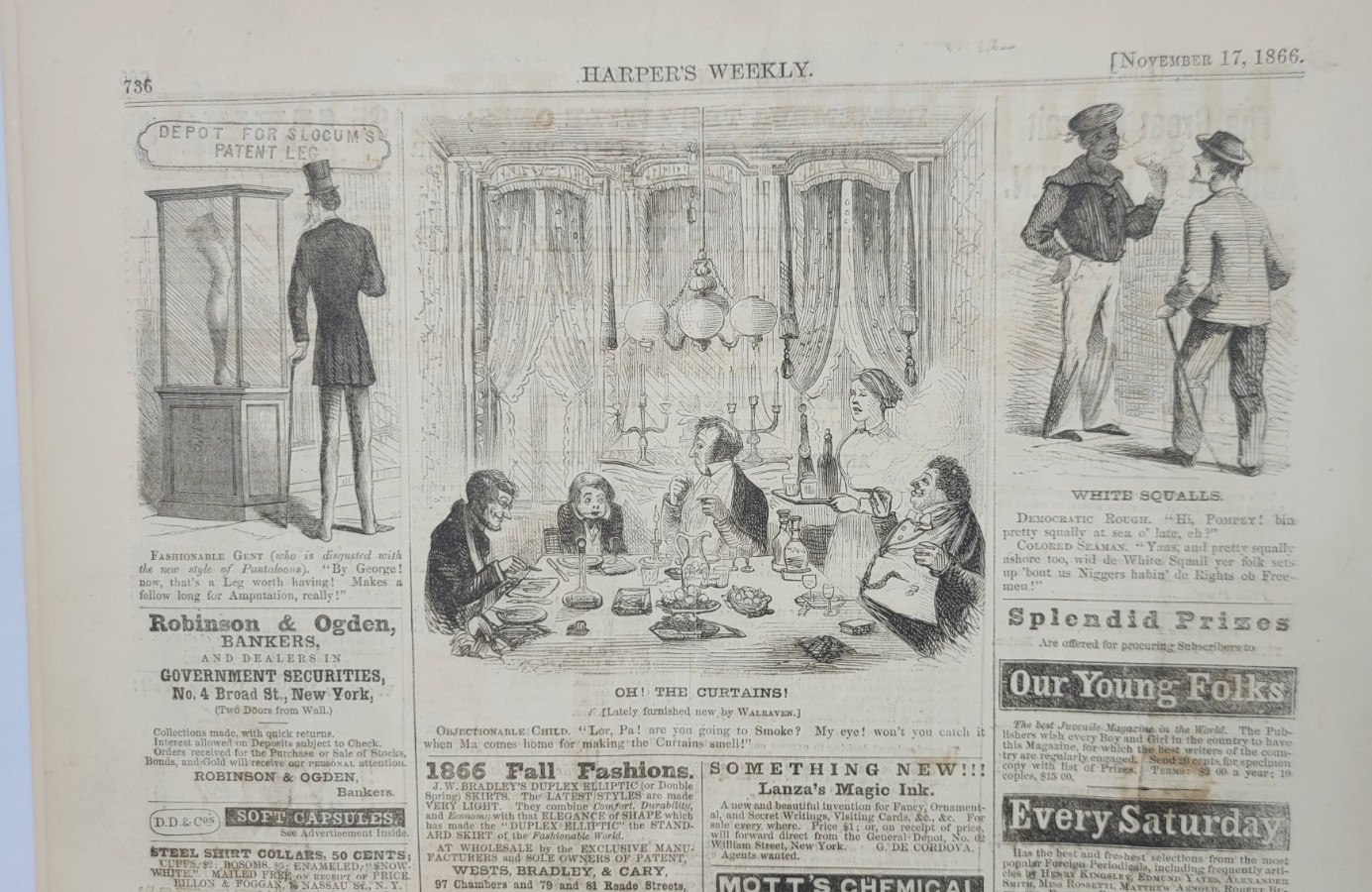 Harper’s Weekly 11/17/1866 lg print Venice Italy / Confederate Cemetery Tenn