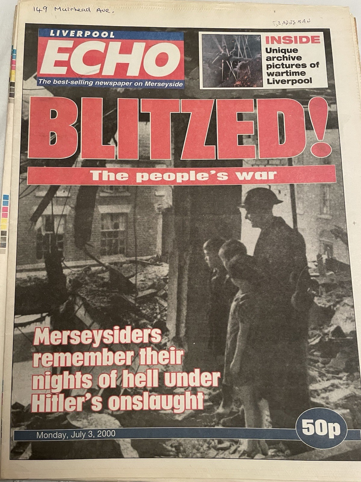7 X Liverpool Echo Special Edition Papers Liverpool At War The Blitz Atlantic