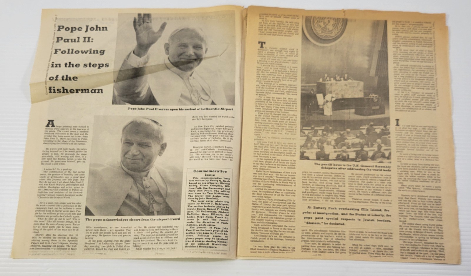 *L32) Today Newspaper October 4, 1979 Pope John Paul II Visits New York