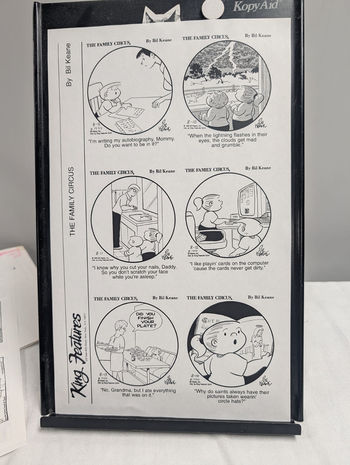 1999 King Features / North America Syndicate newspaper reproduction packet