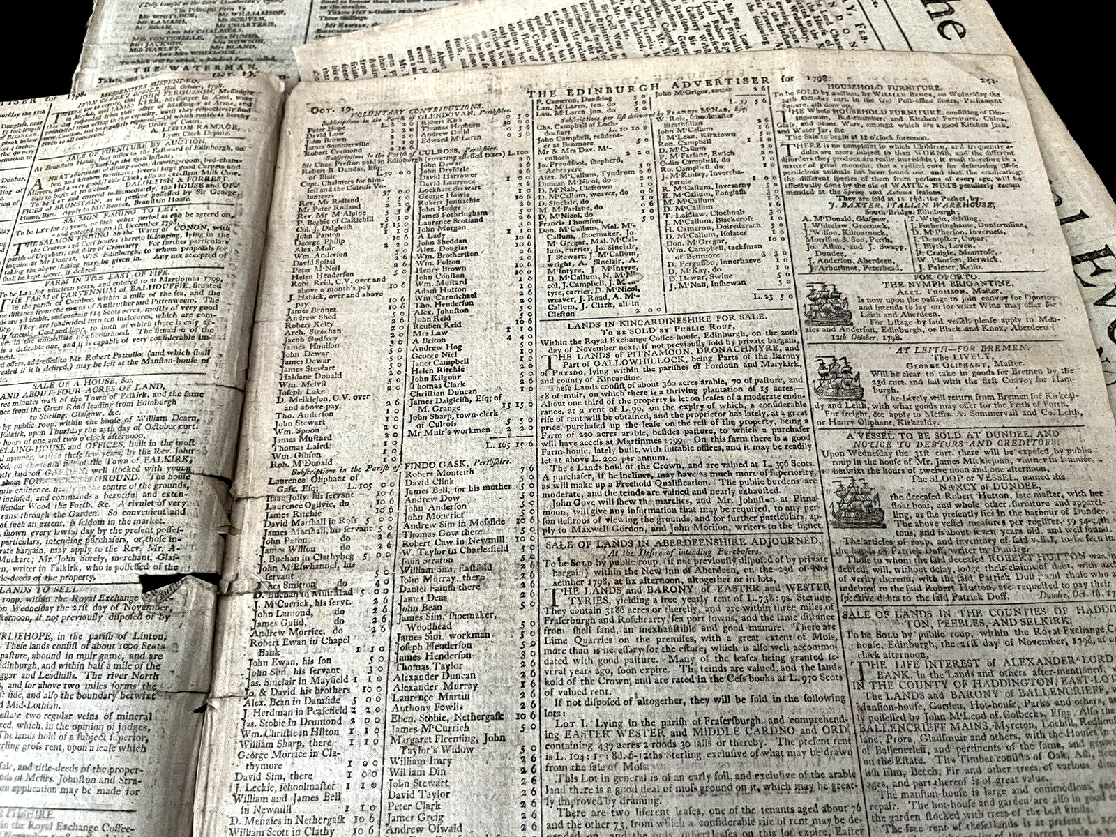 OLD NEWSPAPER FROM 1700s – Stock Prices, Historical Events, Trade, Economy, Wars