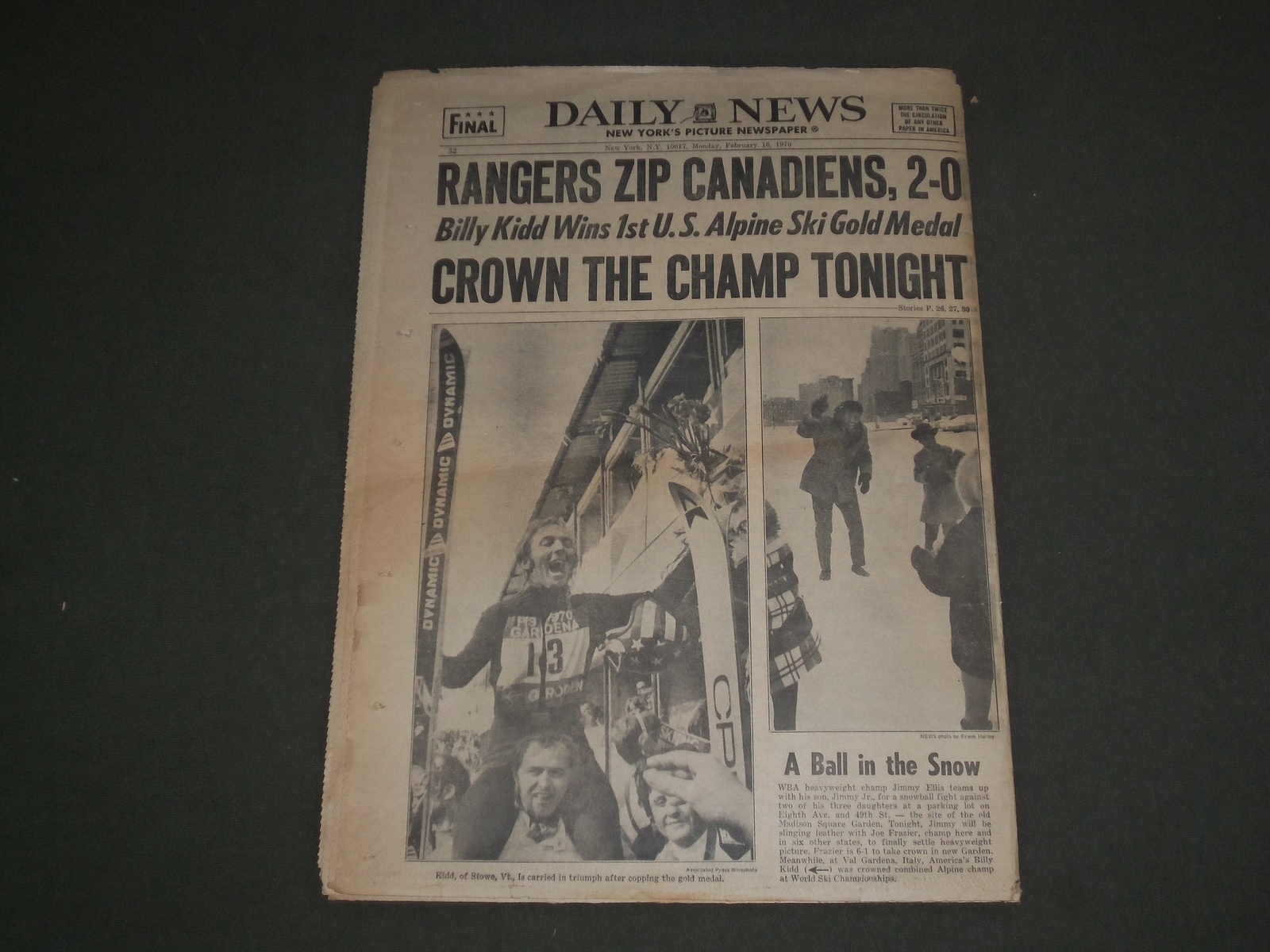 1970 FEBRUARY 16 NEW YORK DAILY NEWS – CHICAGO 7 LAWYER GETS 4 YEARS – NP 3041