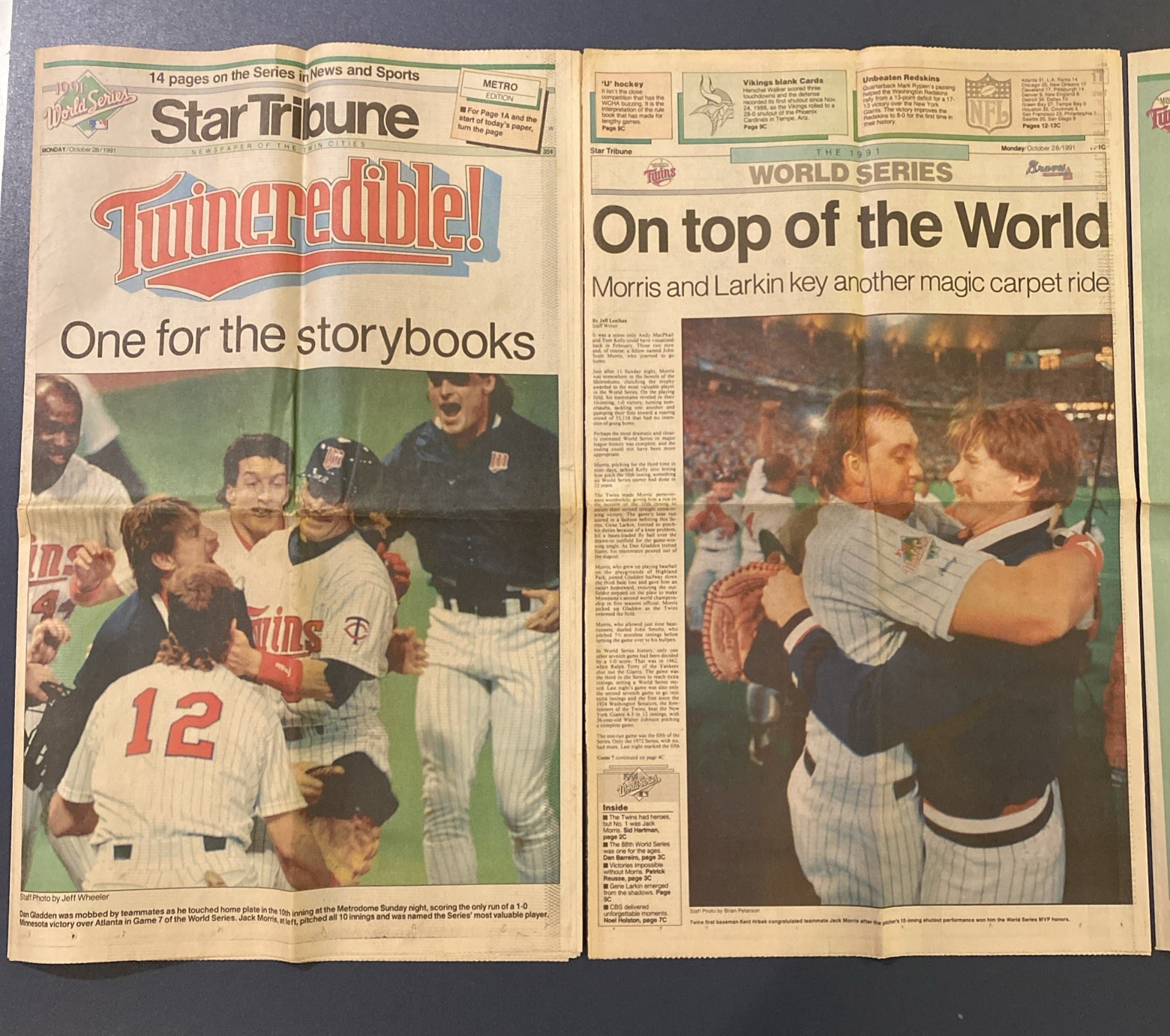 Minnesota Twins 1991 World Series Newspapers StarTribune PioneerPress 4 Sections