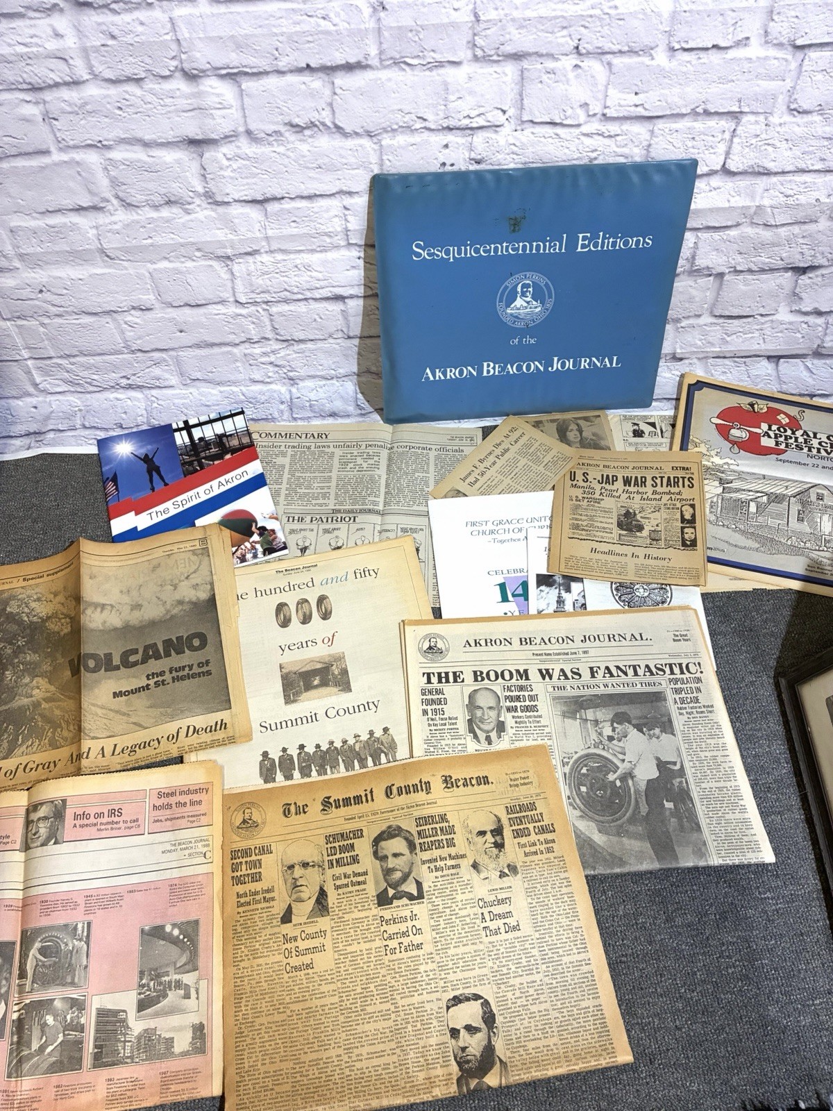 Akron Ohio History Lot Beacon Journal Sesquicentennial Summit County Ephemera