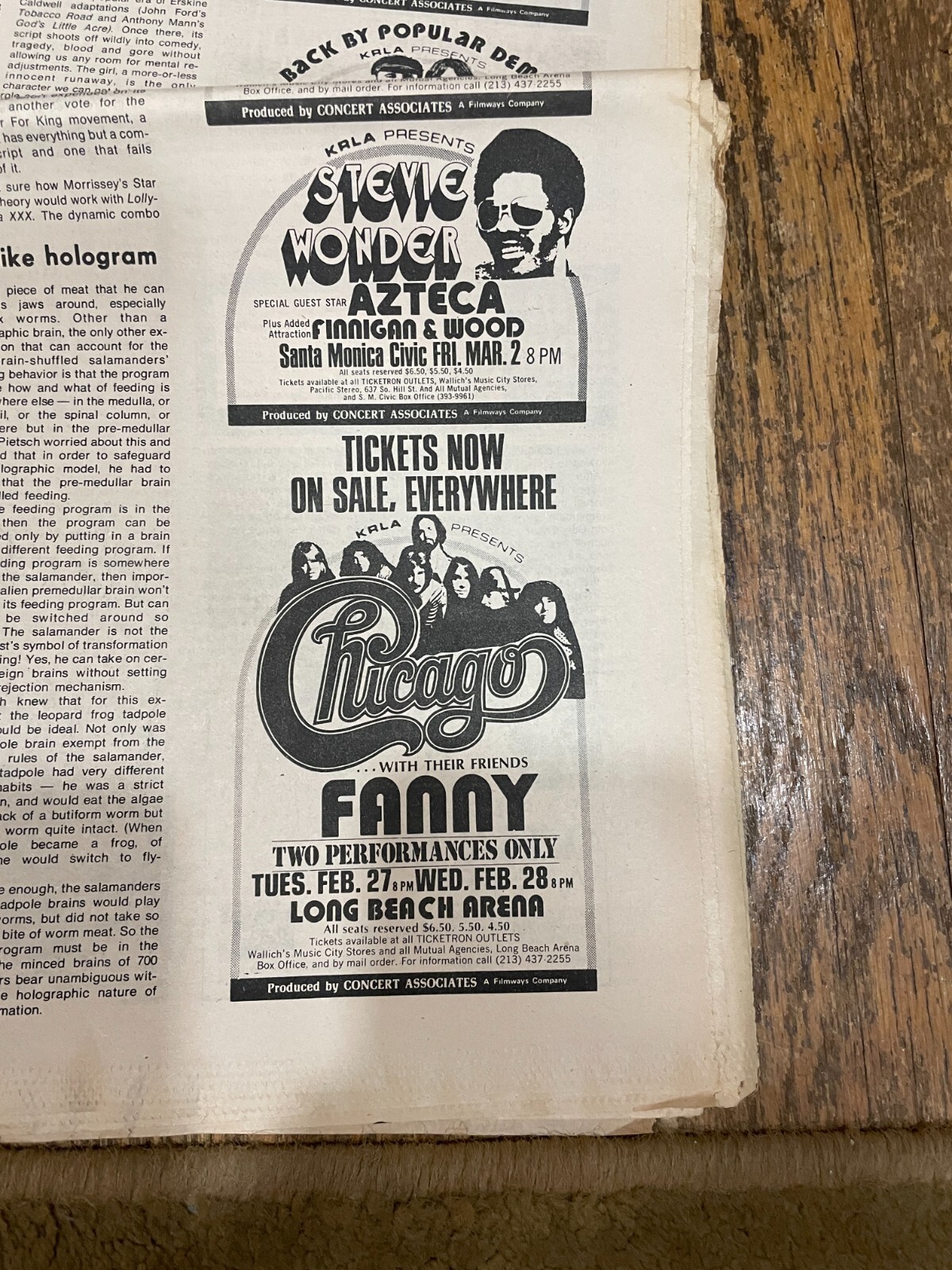 Feb 1973 Los Angeles Free Press Newspaper Stevie Wonder Chicago Fanny Azteca