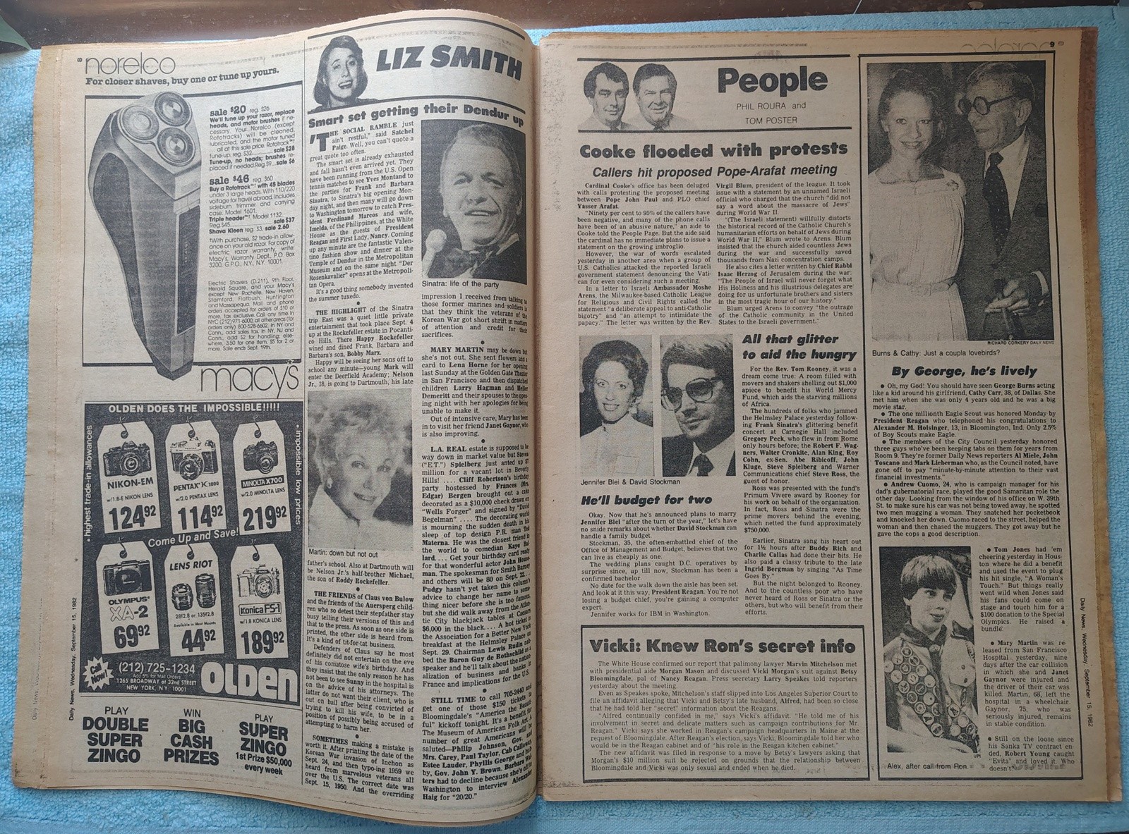 New York Daily News 15 September 1982 Princess Grace of Monaco Death Yankees ++