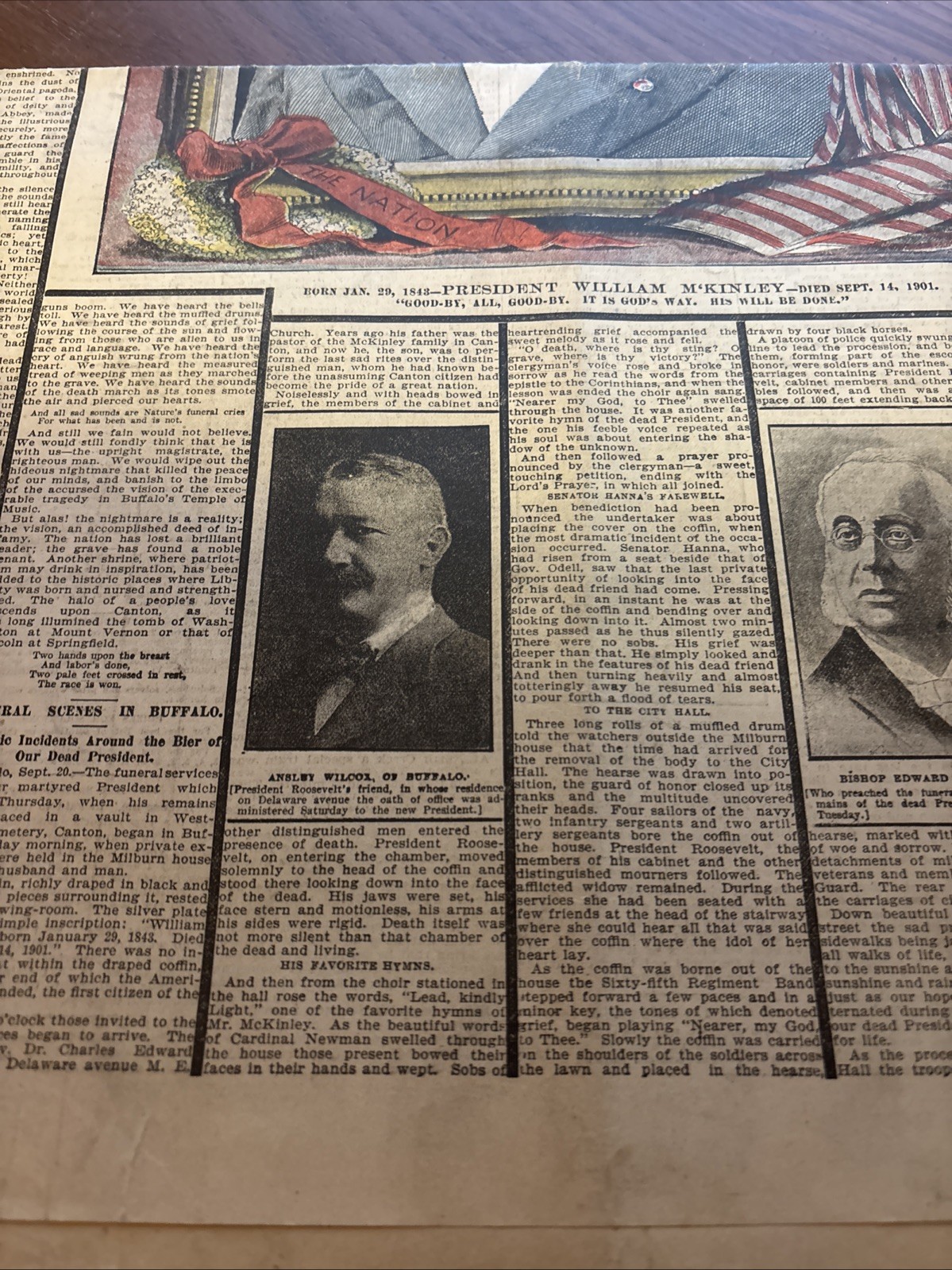Newspaper President McKinley Burial 9/21 1901Utica Saturday Globe Auburn Edition