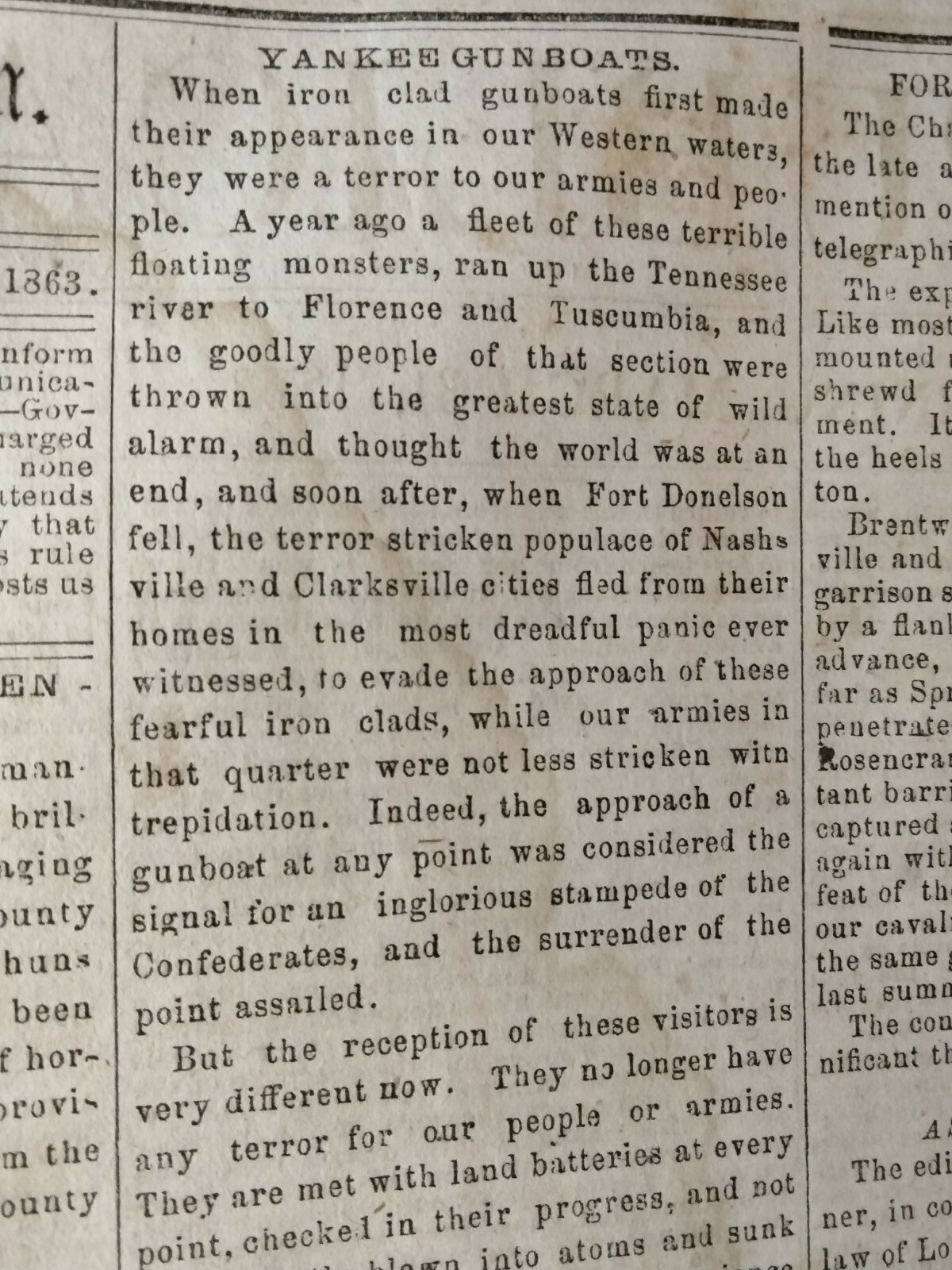 Civil War Newspapers- RARE CONFEDERATE- NAVAL ATTACK ON PORT HUDSON, FORREST