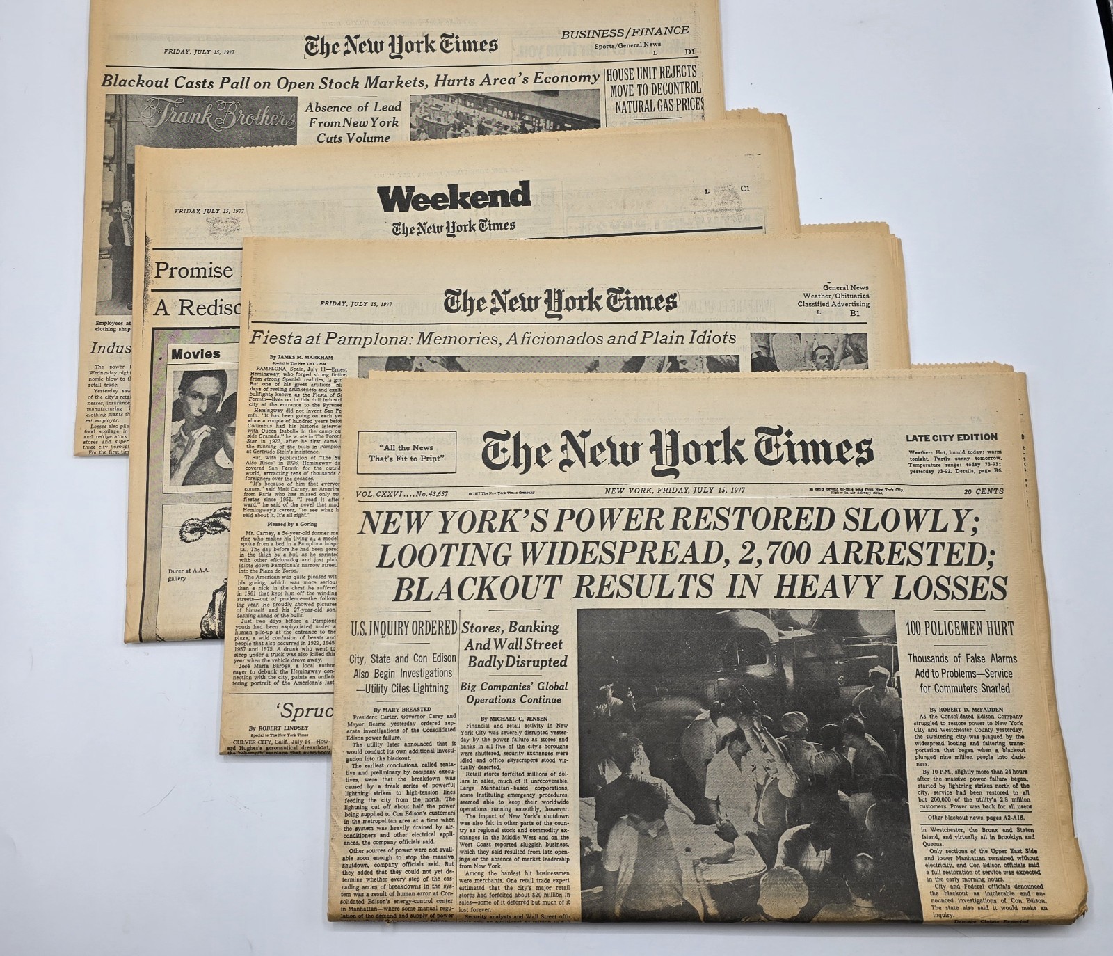 NY Times-New York City Blackout -July 1977-COMPLETE NEWSPAPER