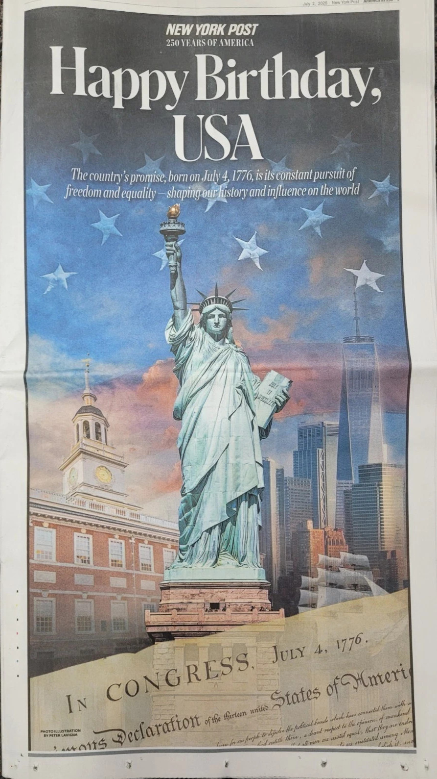 HAPPY BIRTHDAY USA ~ 250 YEARS OF AMERICA ~ NY POST 7/2/26 SPECIAL EDITION