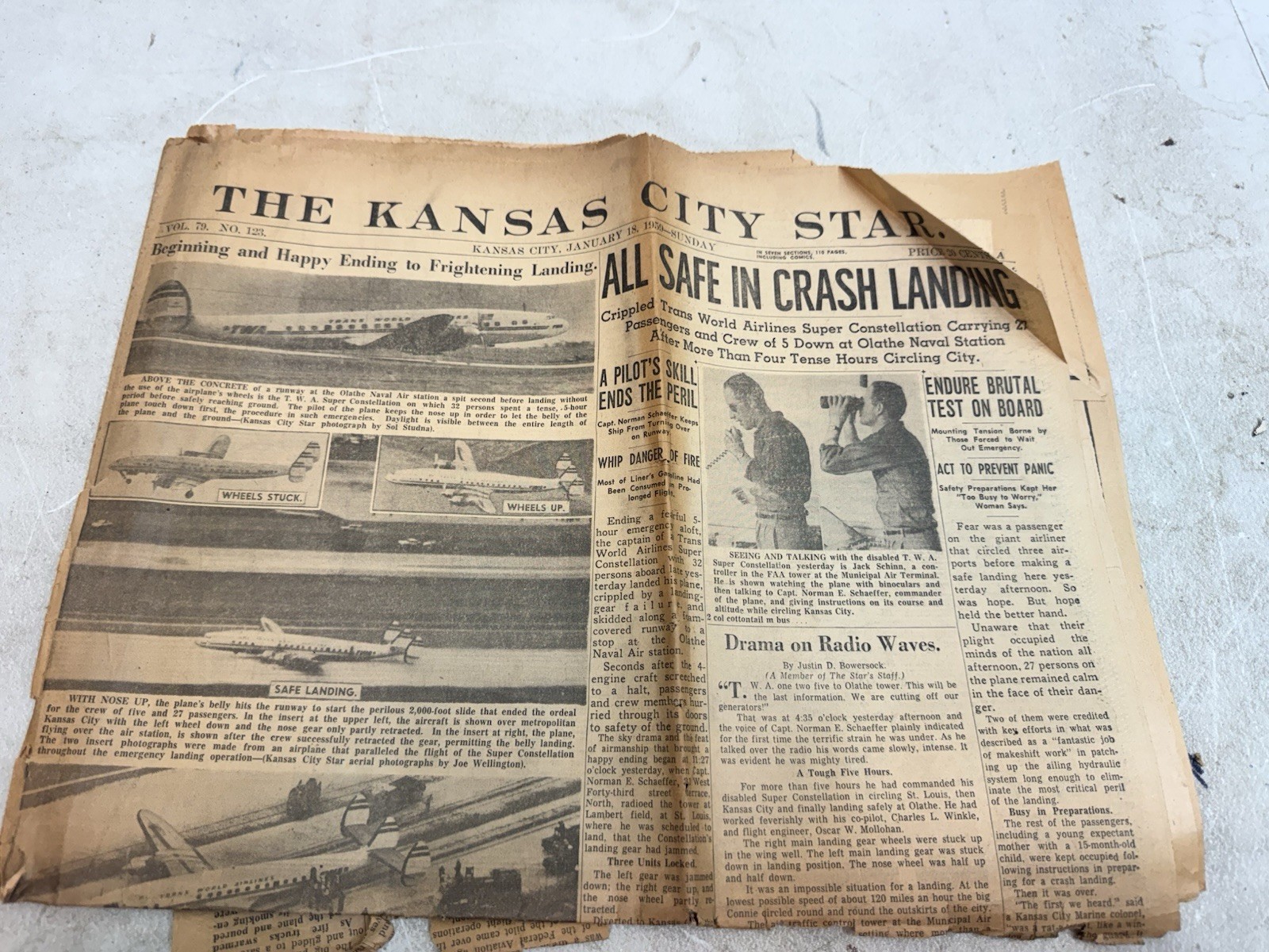 kansas city star newspaper january 18 1959 plane crash