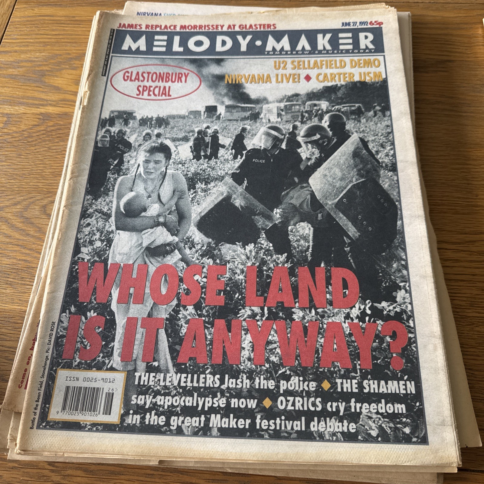 Melody Maker Newspaper – June 27th 1992 – Battle Of The Bean Field Front Cover