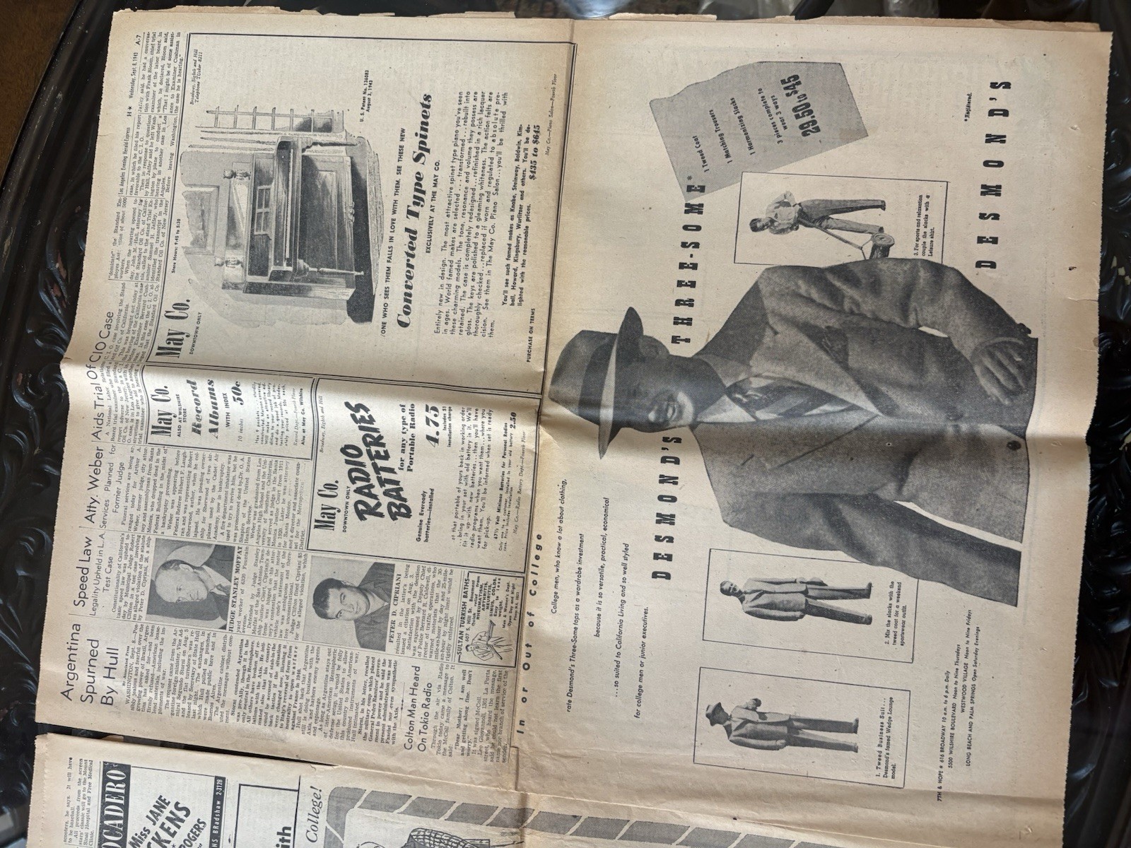 Vintage 1943 WAR EXTRA Newspaper