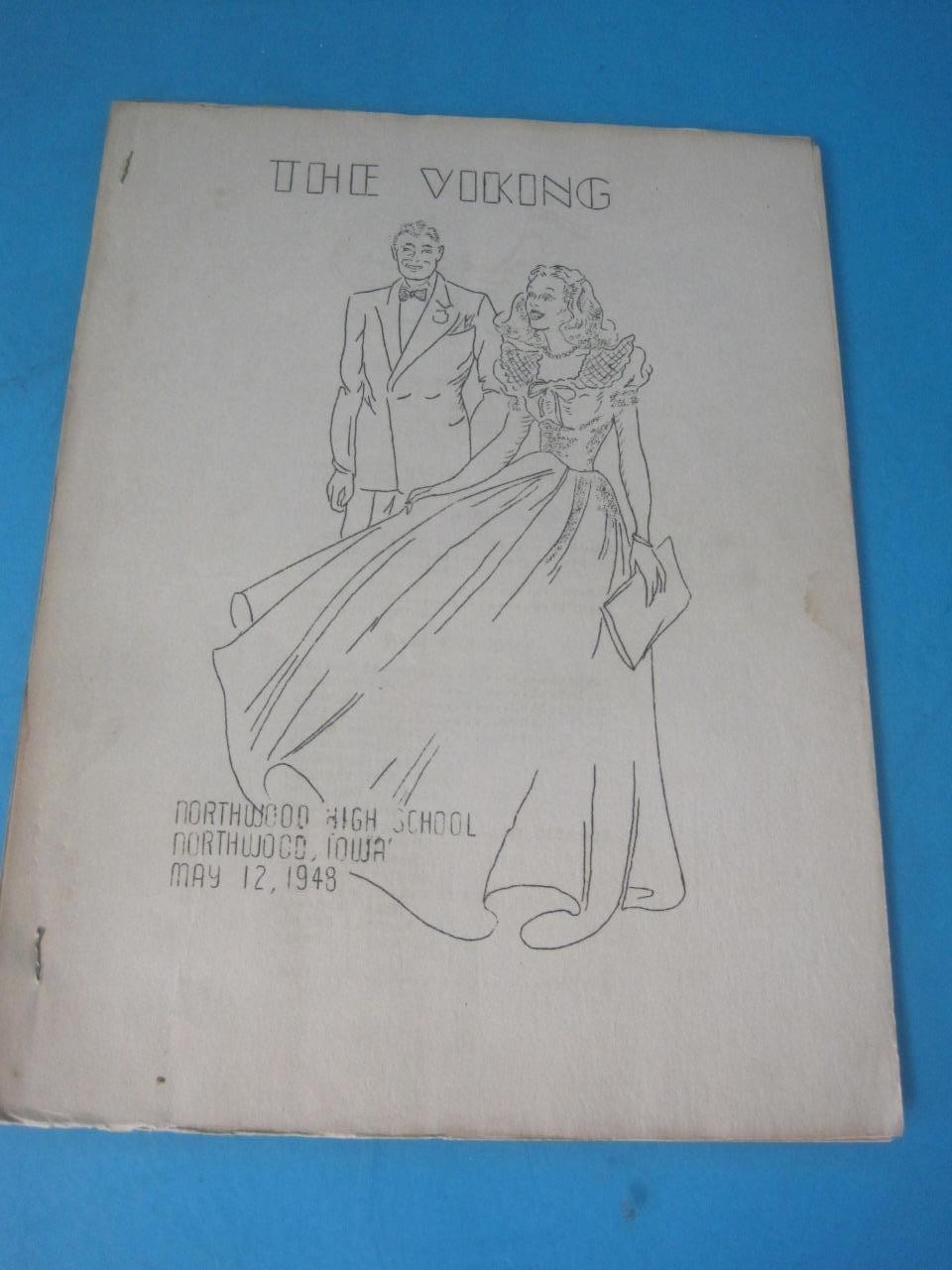 LOT OF 14 THE VIKING NORTHWOOD HIGHSCHOOL IOWA 1947-1948 NEWSPAPER BOOKLET RARE