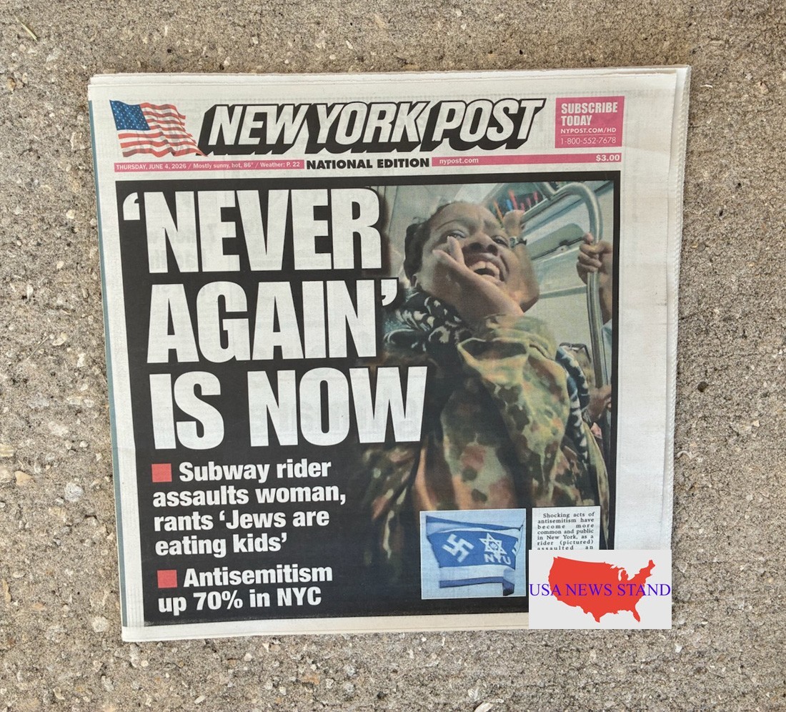 NEW YORK POST – THURSDAY JUNE 4, 2026 (NEW YORK – ISRAEL JEWS – CHILD SACRIFICE)