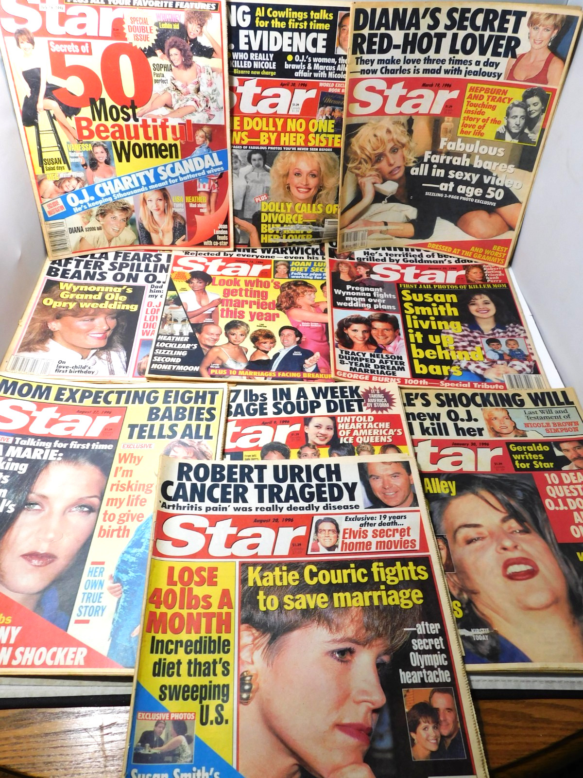 10 Issues of the 1996 STAR Tabloid Magazine All Celebrities